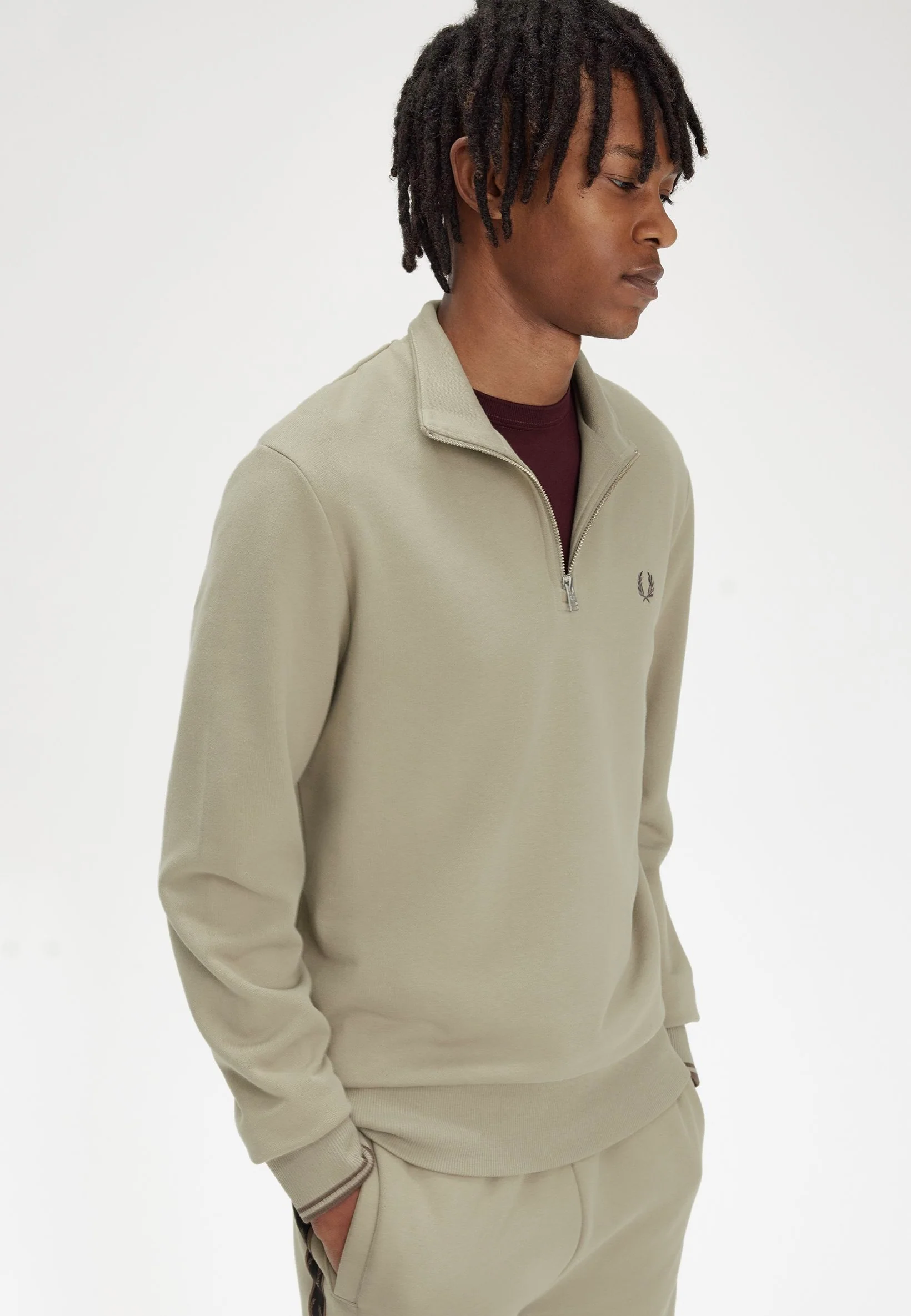 Half Zip Warm Grey/Brick - Pullover - Image 3