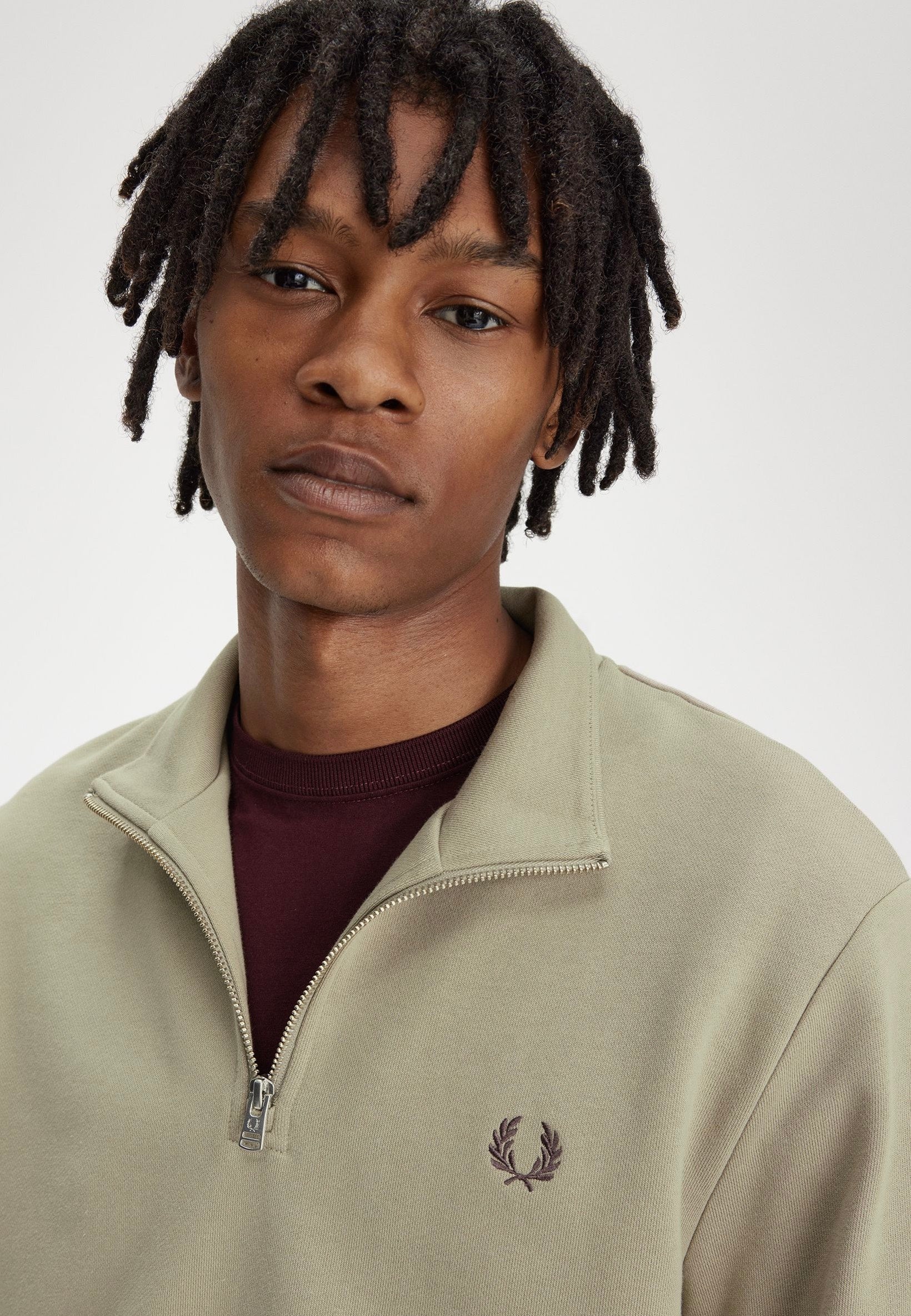 Half Zip Warm Grey/Brick - Pullover - Image 5