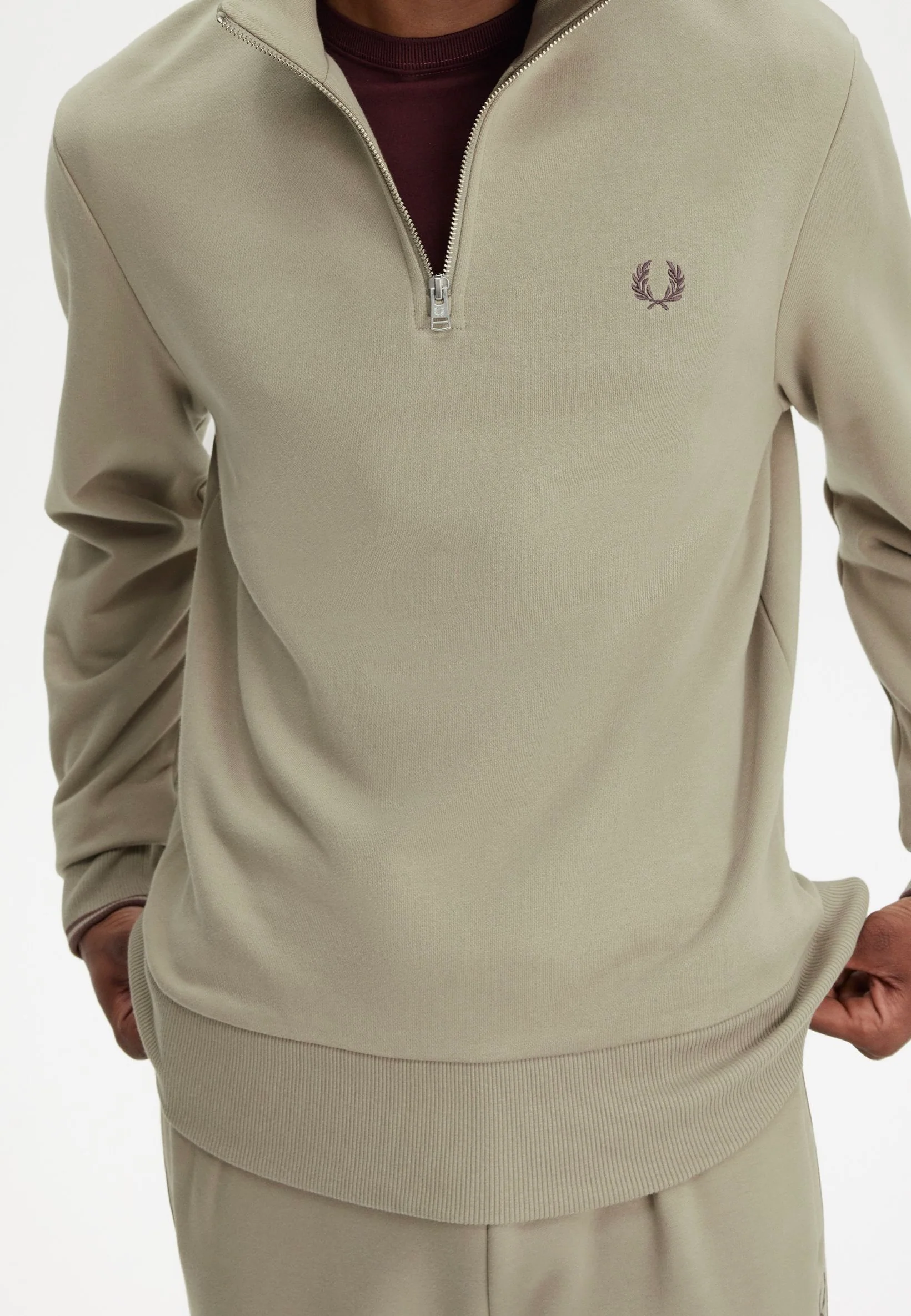 Half Zip Warm Grey/Brick - Pullover - Image 6