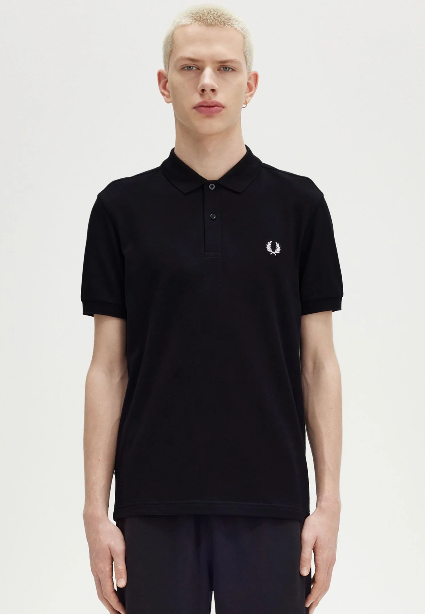 Fred Perry - Plain Black/Snow White - Polo - Image 5