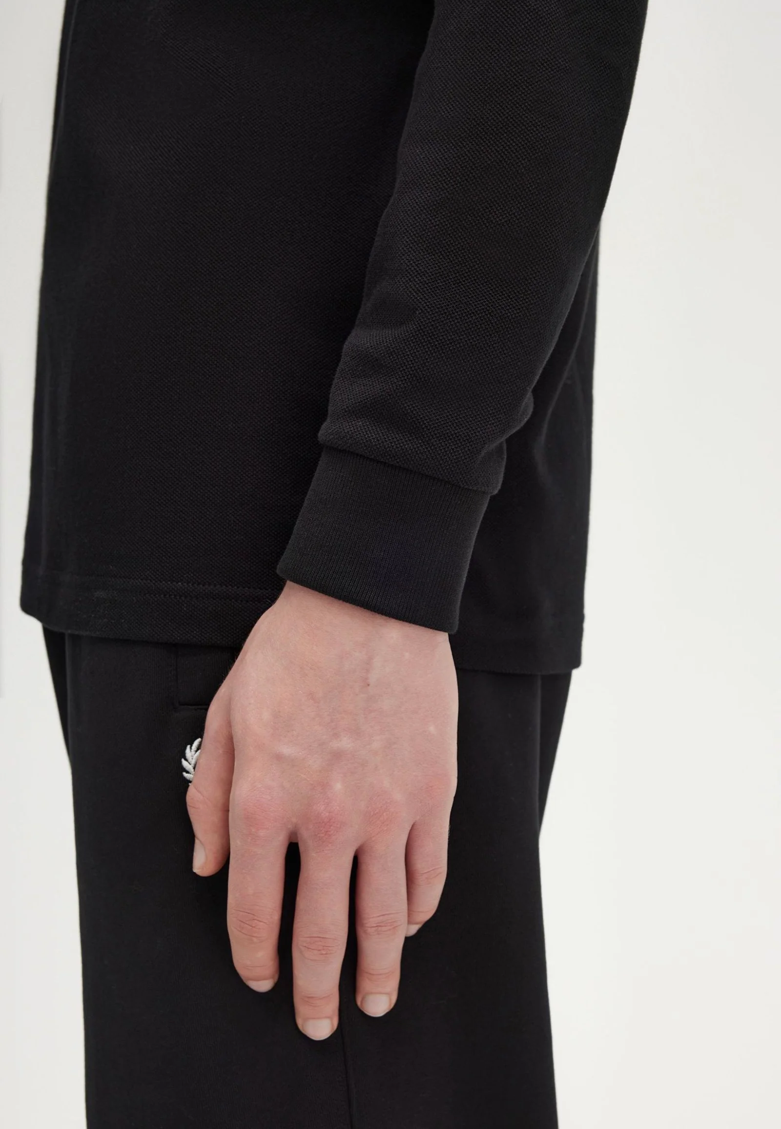 Fred Perry - Plain Black/White - Longsleeve - Image 3