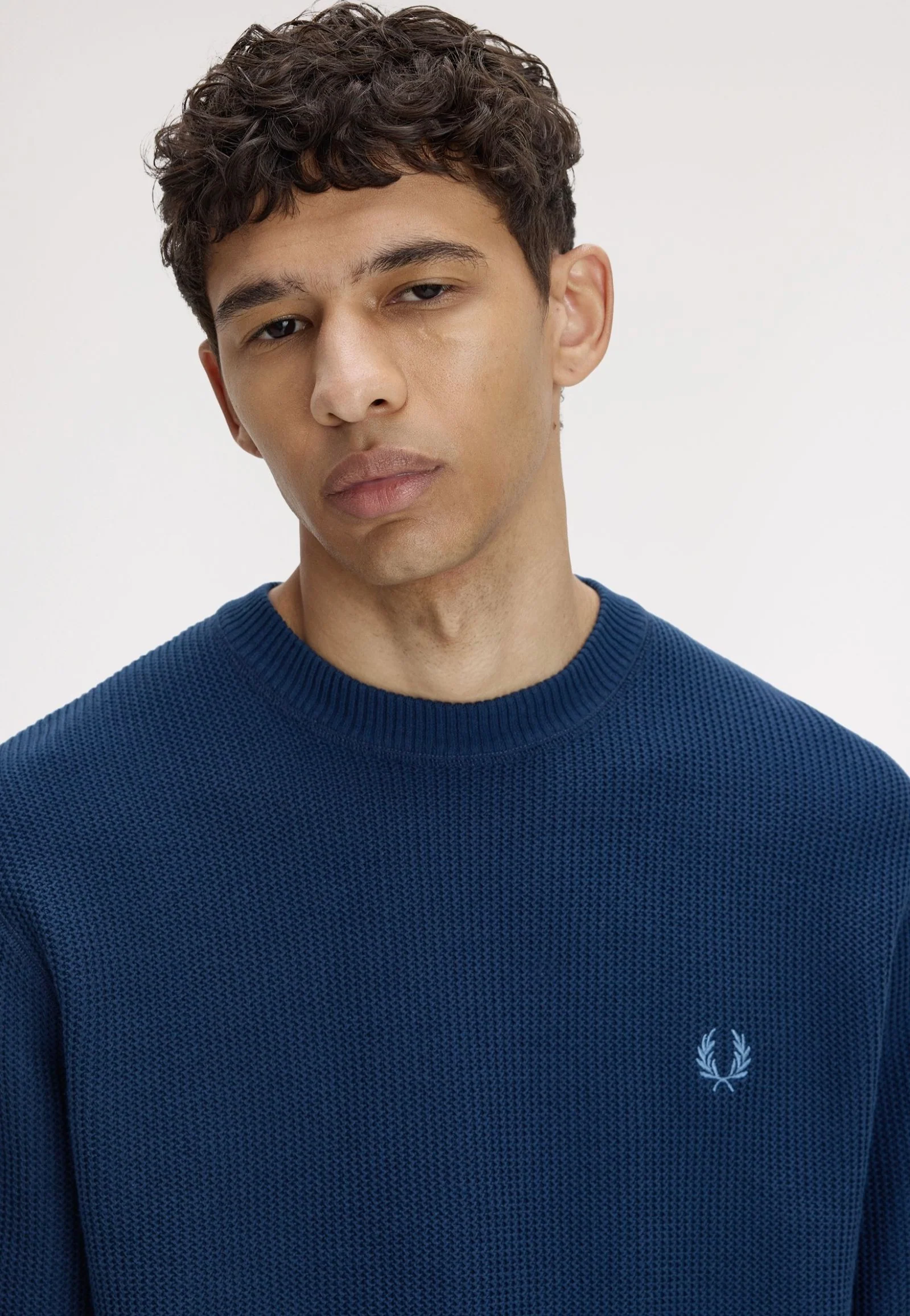 Fred Perry - Textured Jumper Tennis Blue - Pullover - Image 3