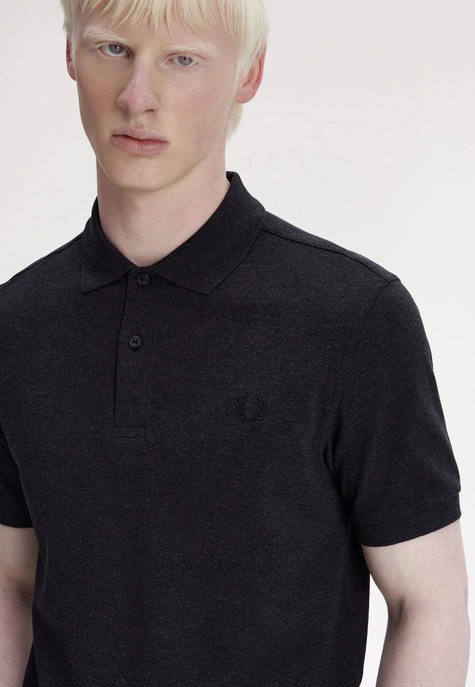Fred Perry - The Fred Perry Charcoal Marl/Black - Polo - Image 3