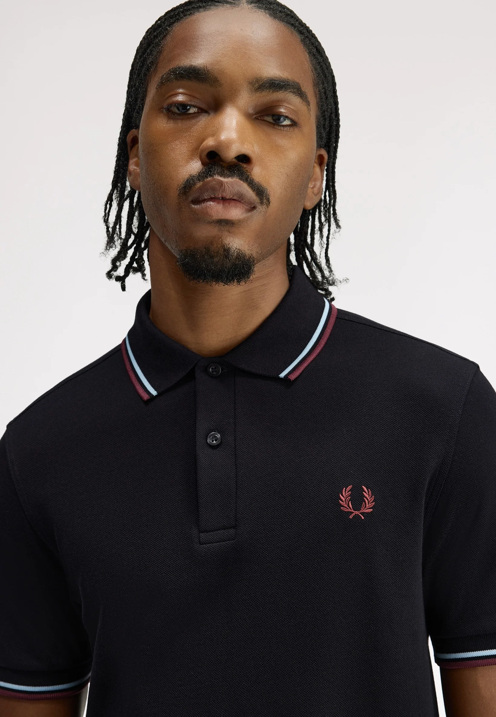 Fred Perry - Twin Tipped Black/Ball Boy Blue/Oxblood - Polo - Image 2