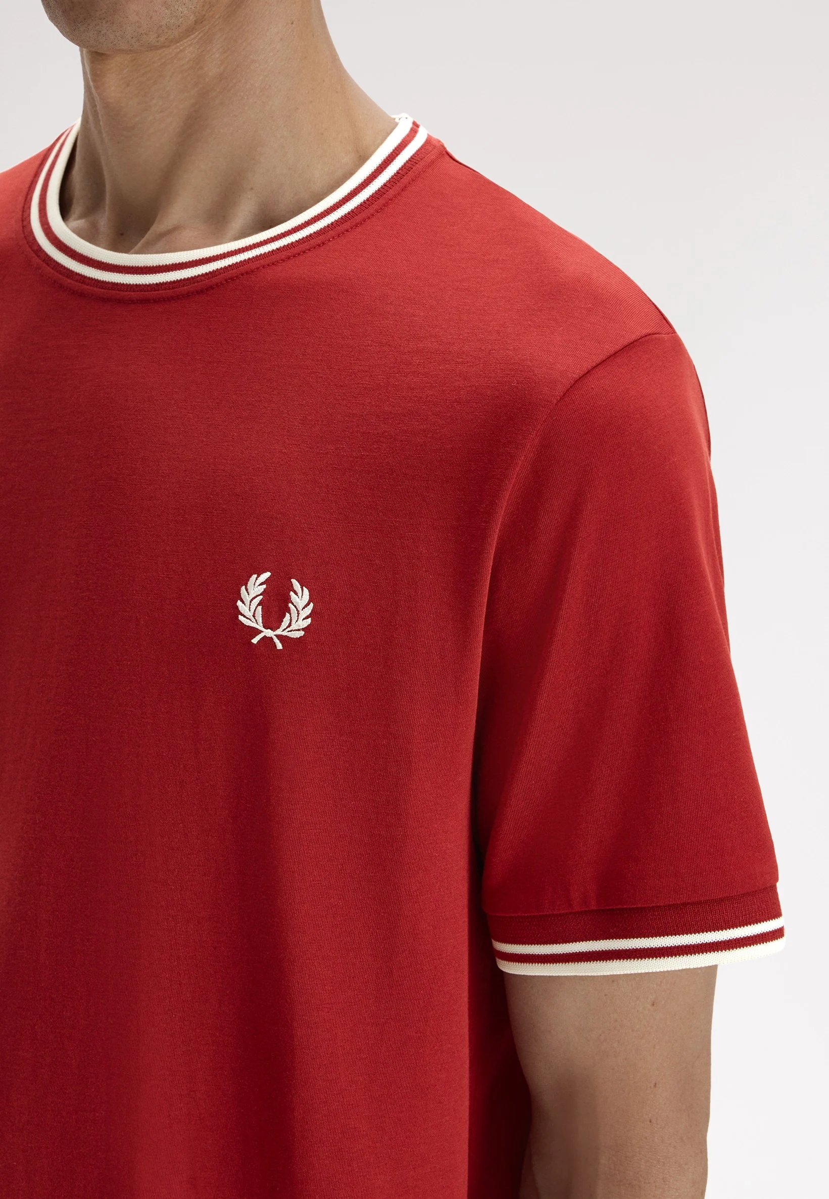 Fred Perry - Twin Tipped Burnt Red/Snow White - T-Shirt - Image 4