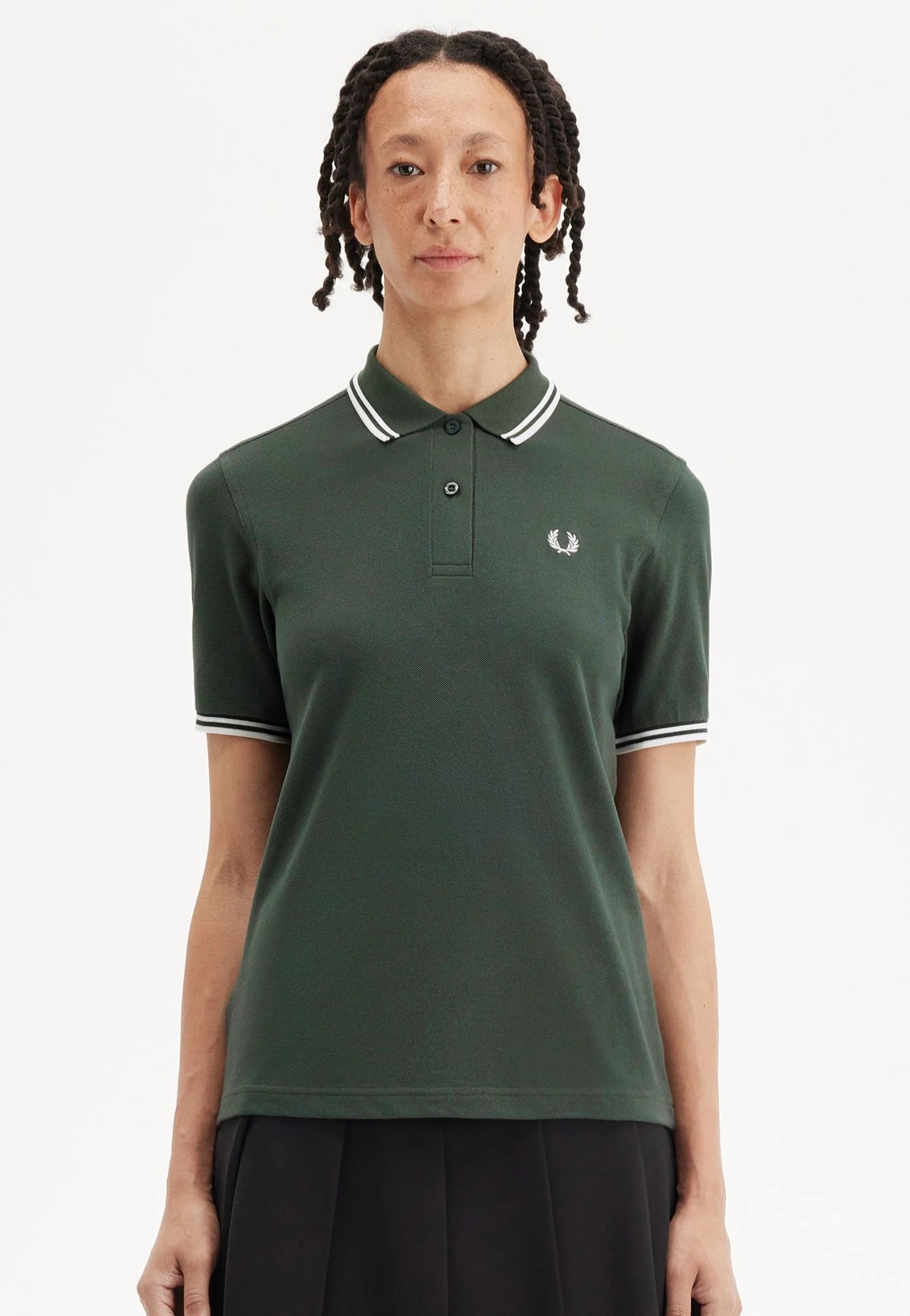 Fred Perry - Twin Tipped Court Green/Snow White - Polo - Image 3