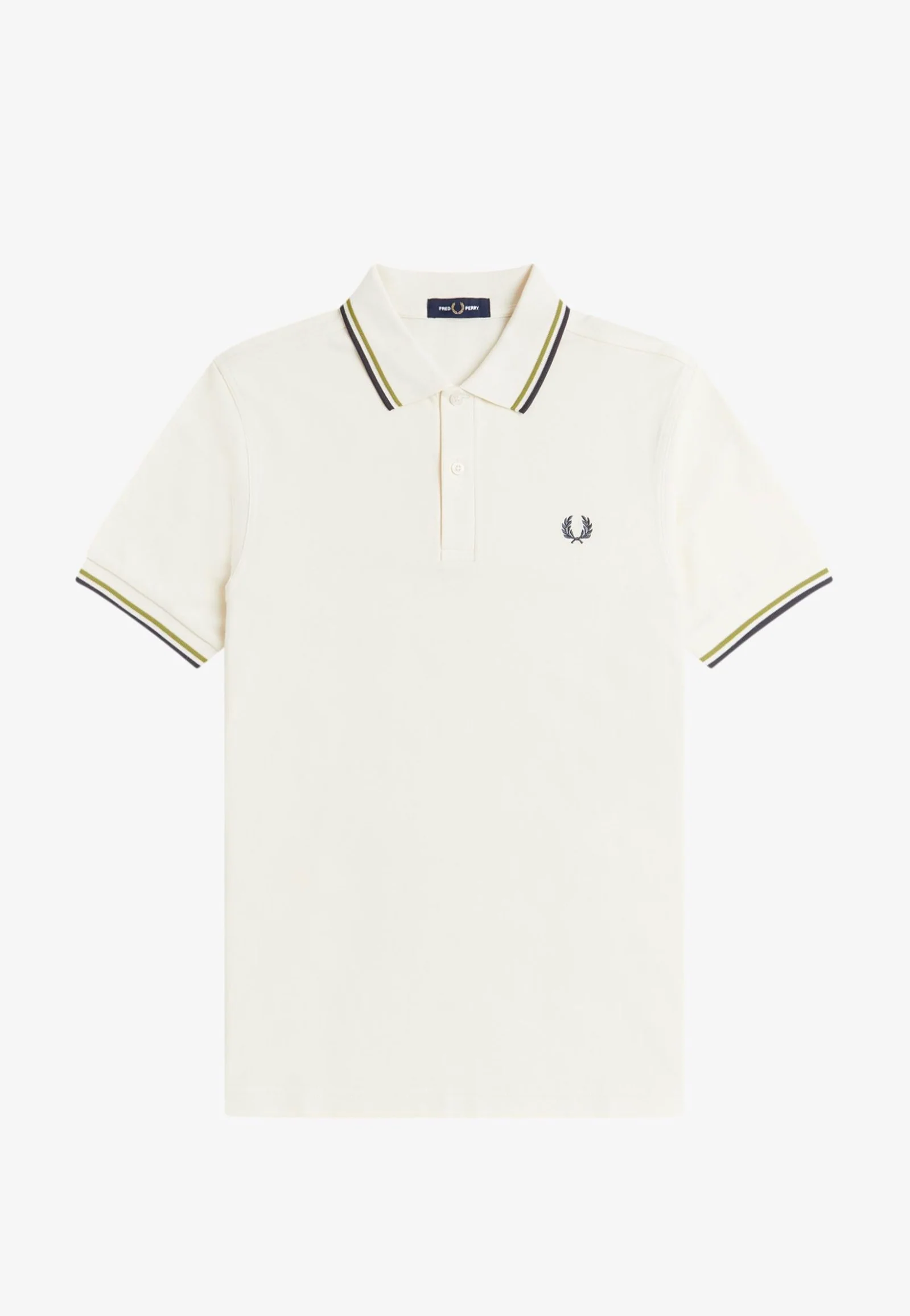 Fred Perry - Twin Tipped Ecru/Tennis Ball Yellow/Anchor Grey - Polo - Image 5