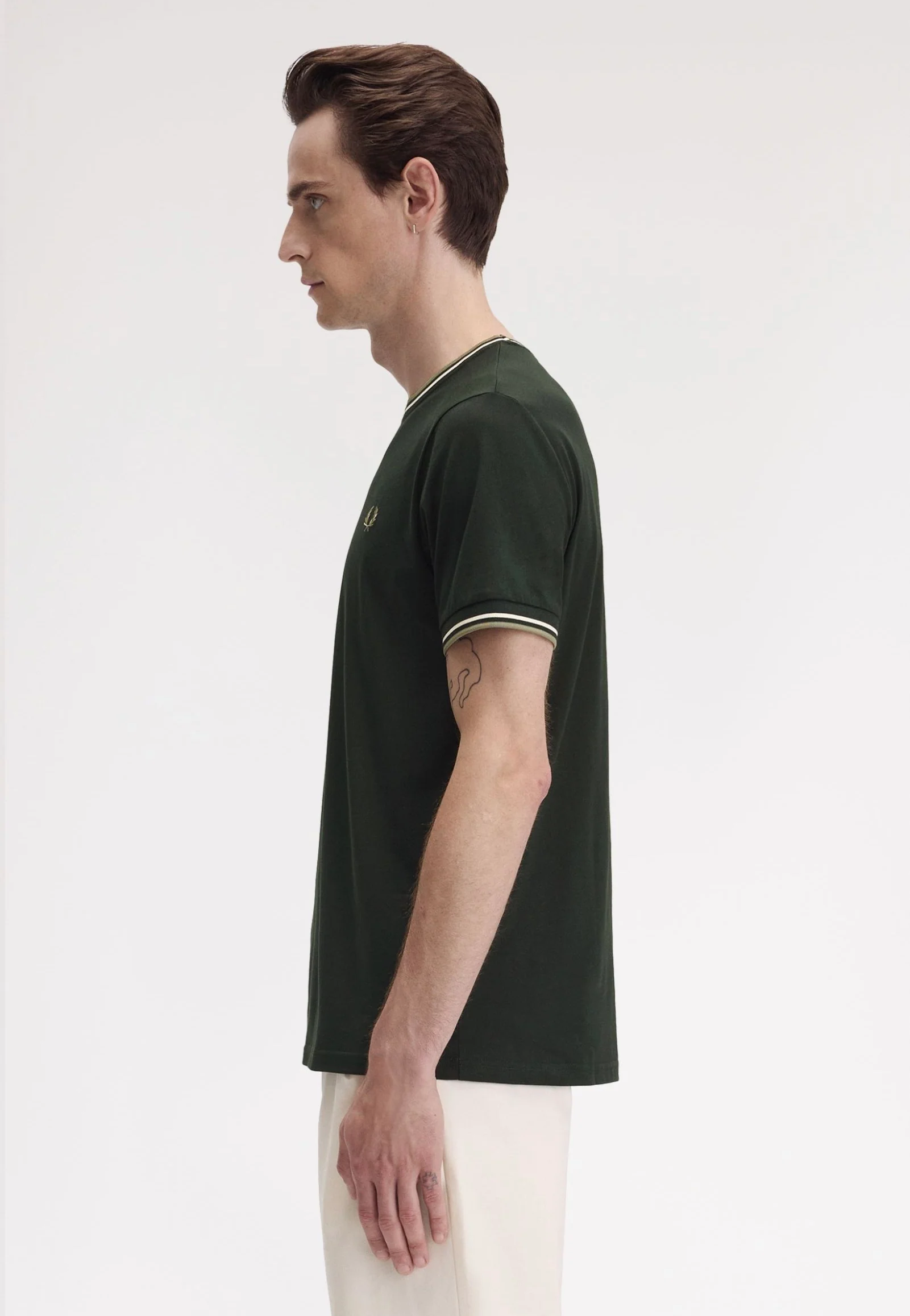 Fred Perry - Twin Tipped Night Green/Light Ecru/Olive Mint - T-Shirt - Image 7