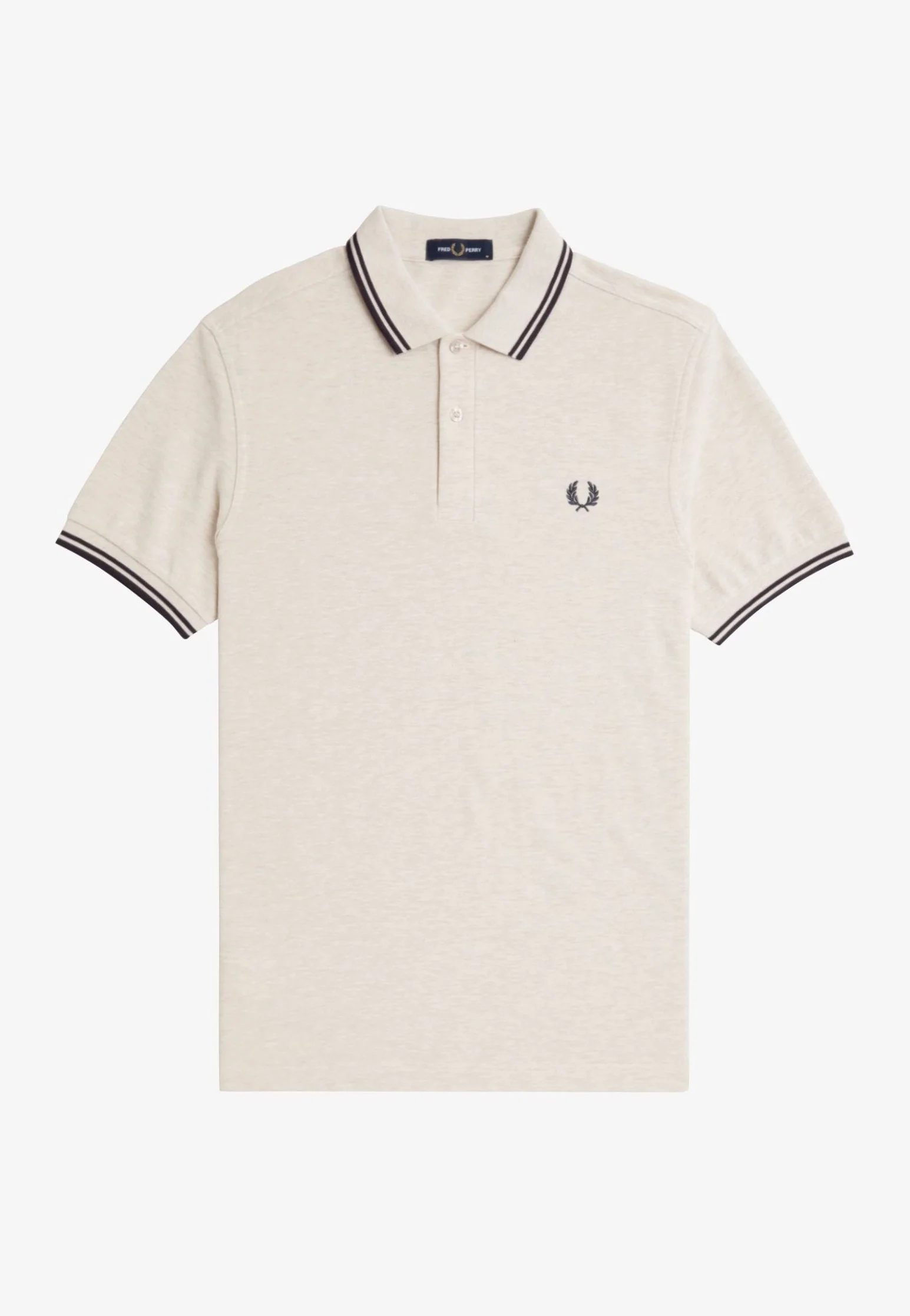 Fred Perry - Twin Tipped Porridge Marl/Anchor Grey/Anchor Grey - Polo - Image 5