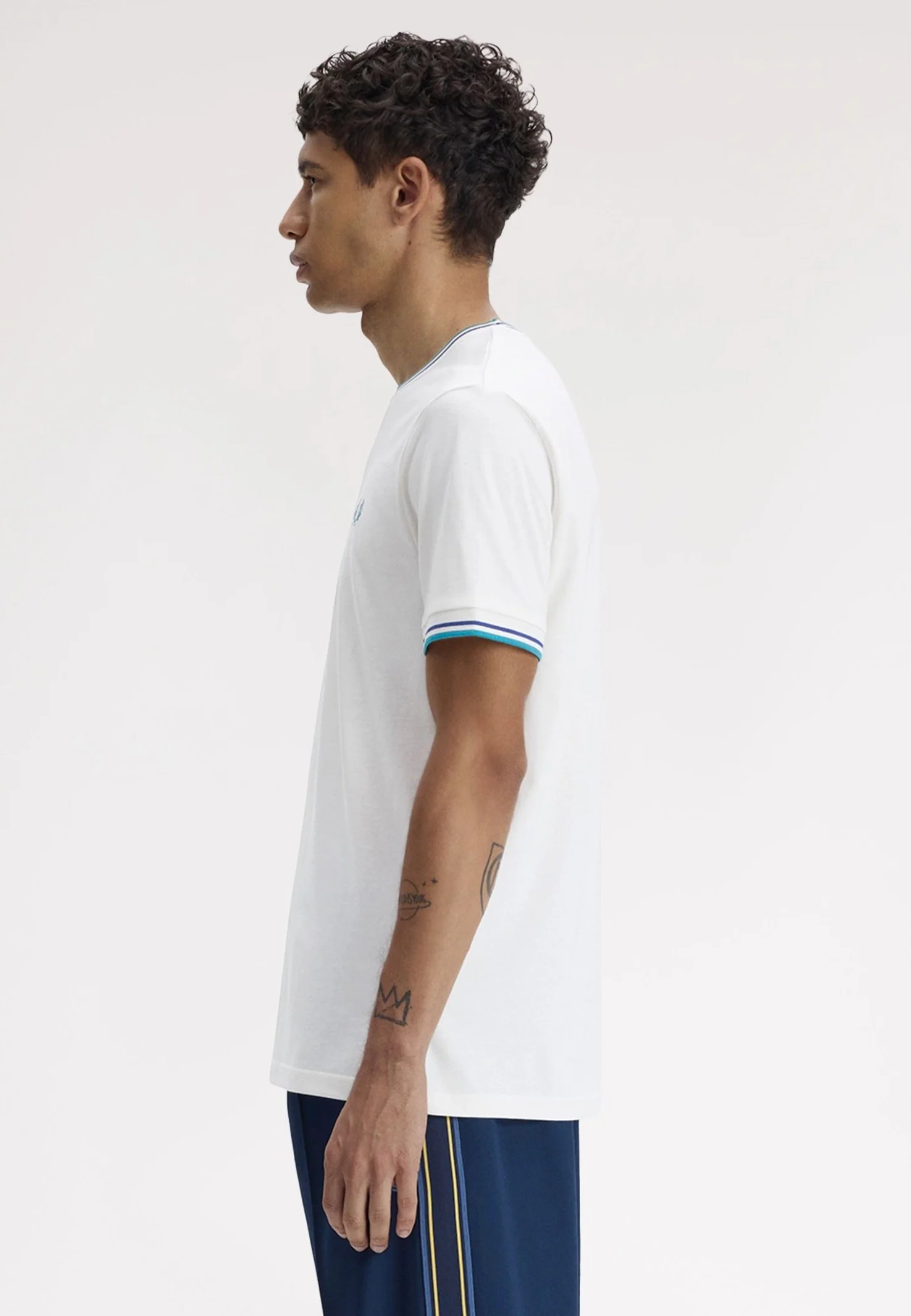 Fred Perry - Twin Tipped Snow White/Deep Mint/Soho Eclipse - T-Shirt - Image 5