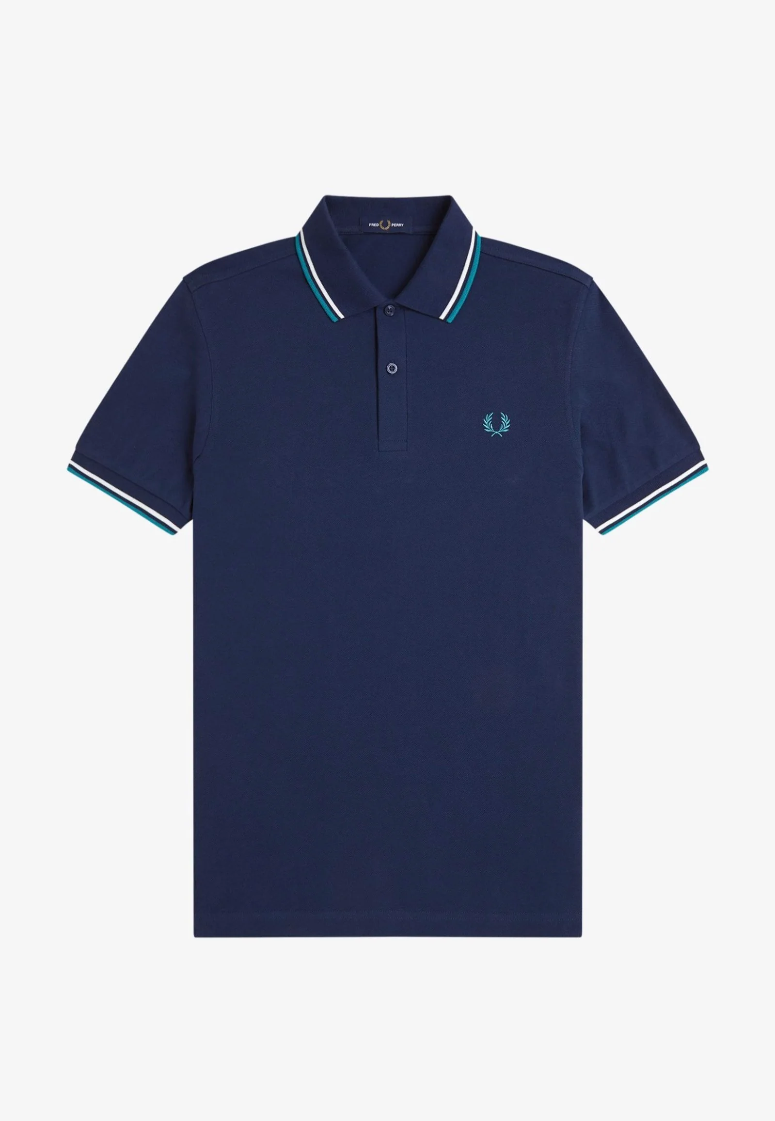 Fred Perry - Twin Tipped Tennis Blue/Snow White/Deep Mint - Polo - Image 6