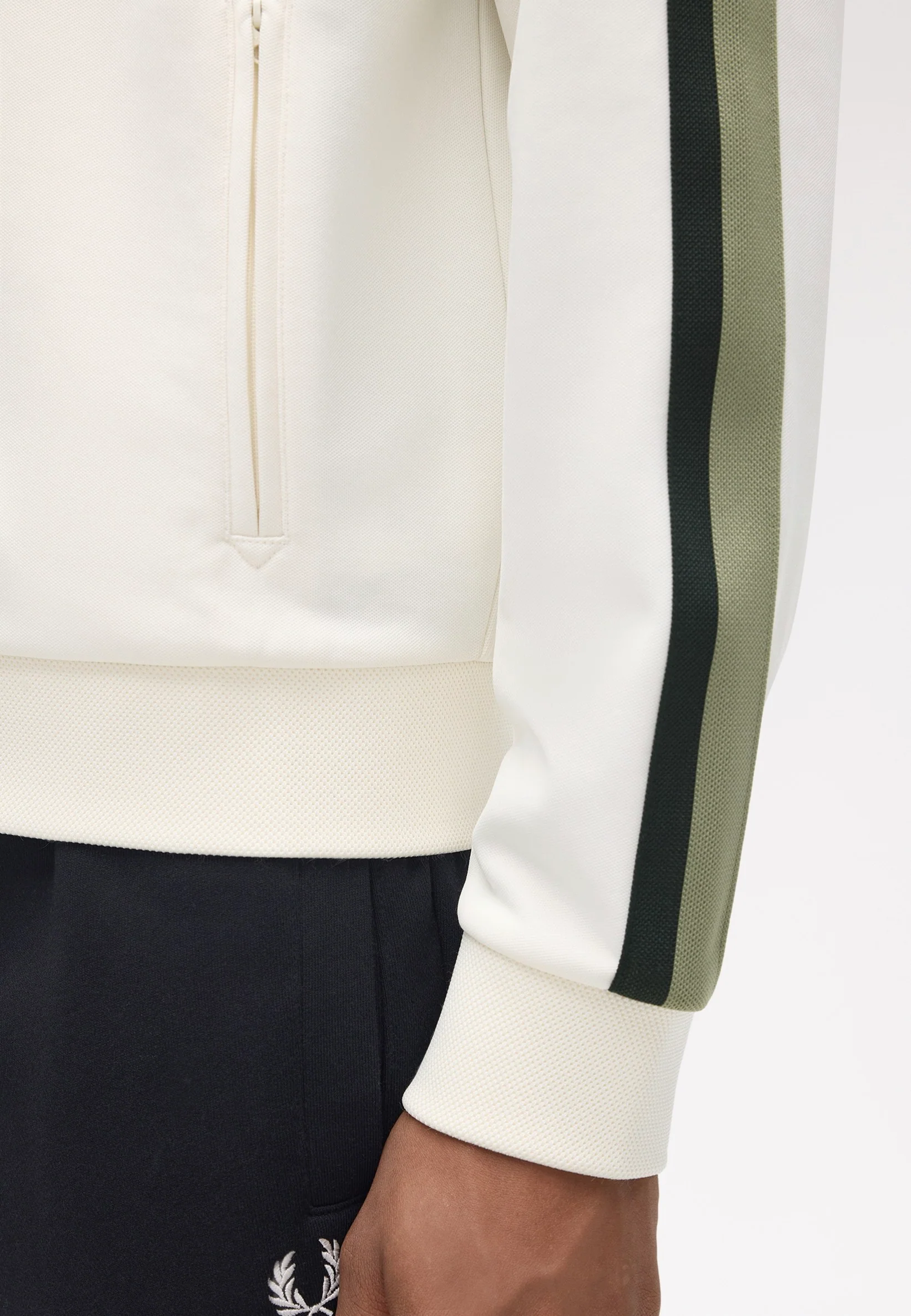 Fred Perry - Two Colour Tape Light Ecru - Track Jacket - Image 3