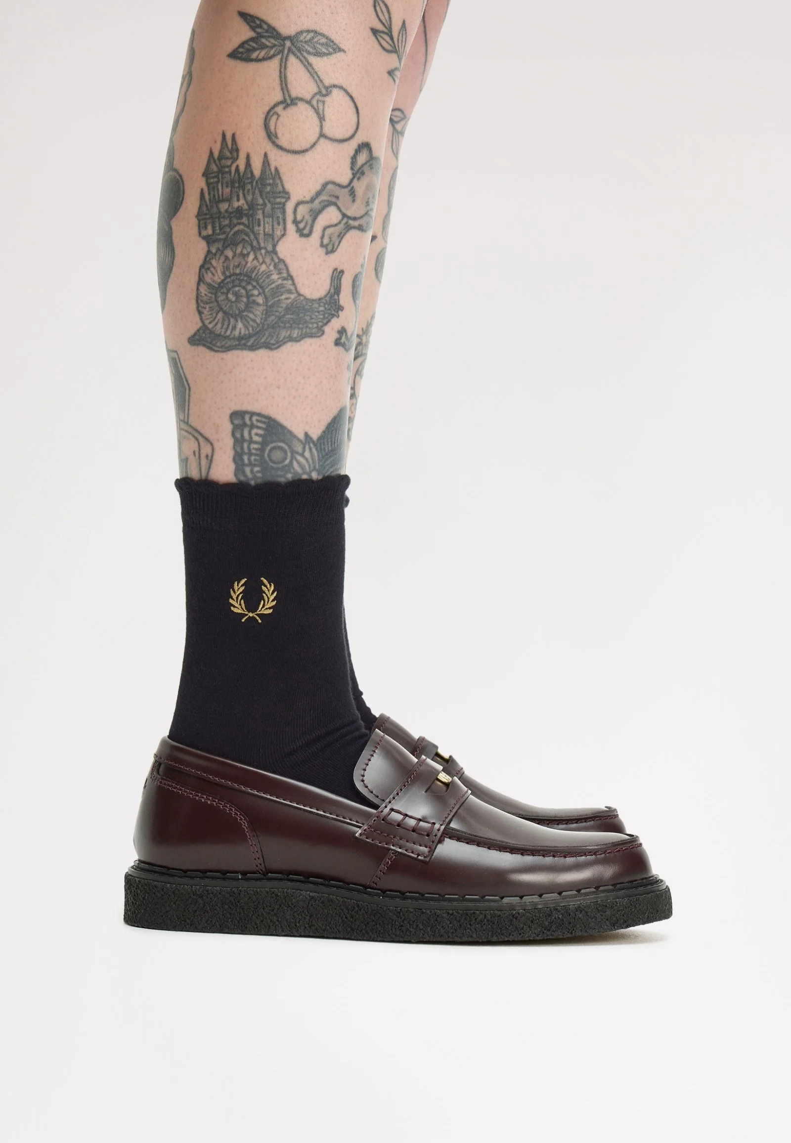 Fred Perry x Amy Winehouse - Amy Lettuce Edge Black - Socks - Image 3