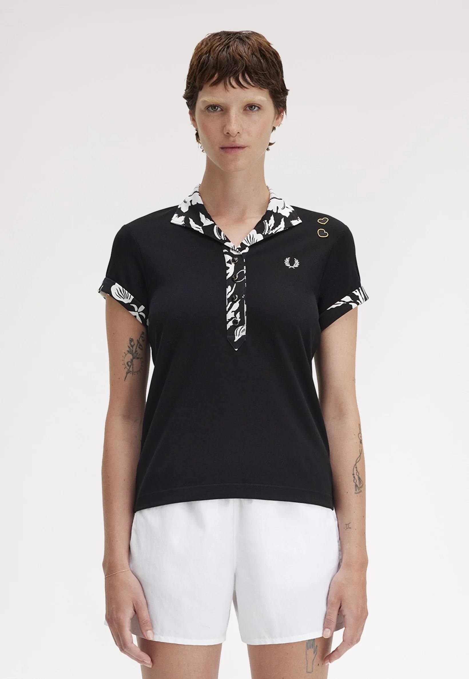 Fred Perry x Amy Winehouse - Printed Trim Black - Polo - Image 4