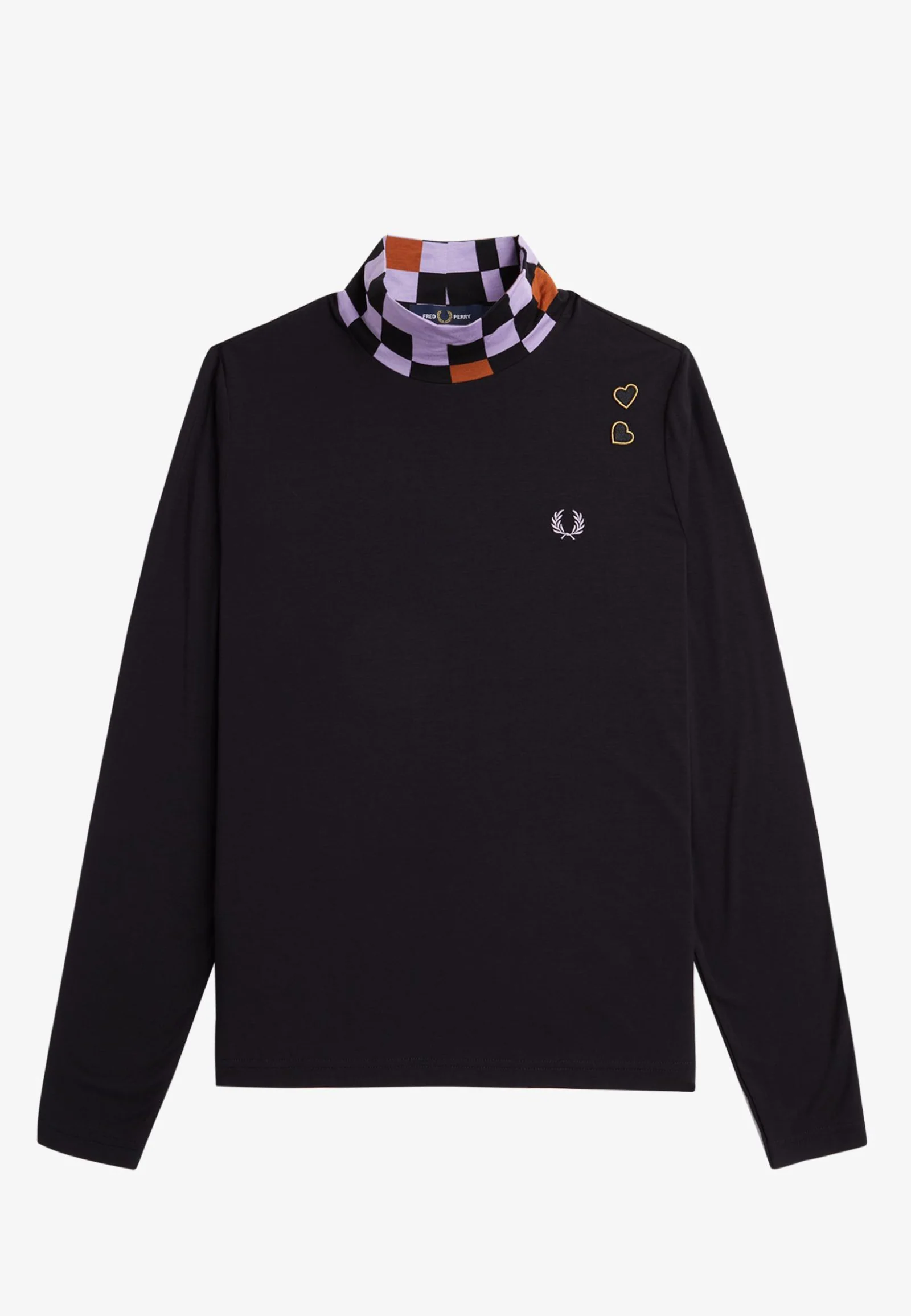 Fred Perry x Amy Winehouse - Printed Trim High Neck Black - Longsleeve - Image 6