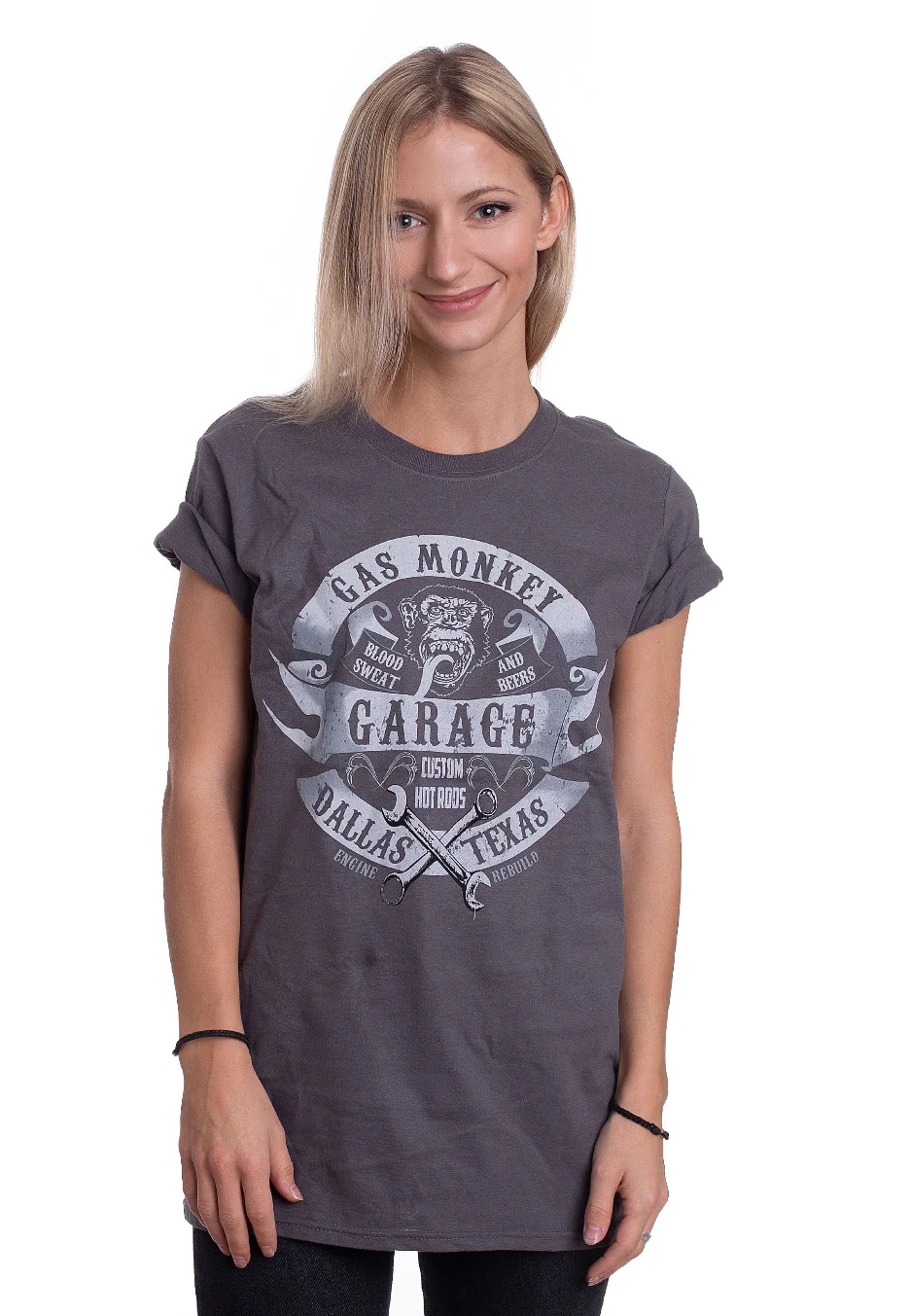 Gas Monkey Garage - Wrenches & Banner Charcoal - T-Shirt - Image 3