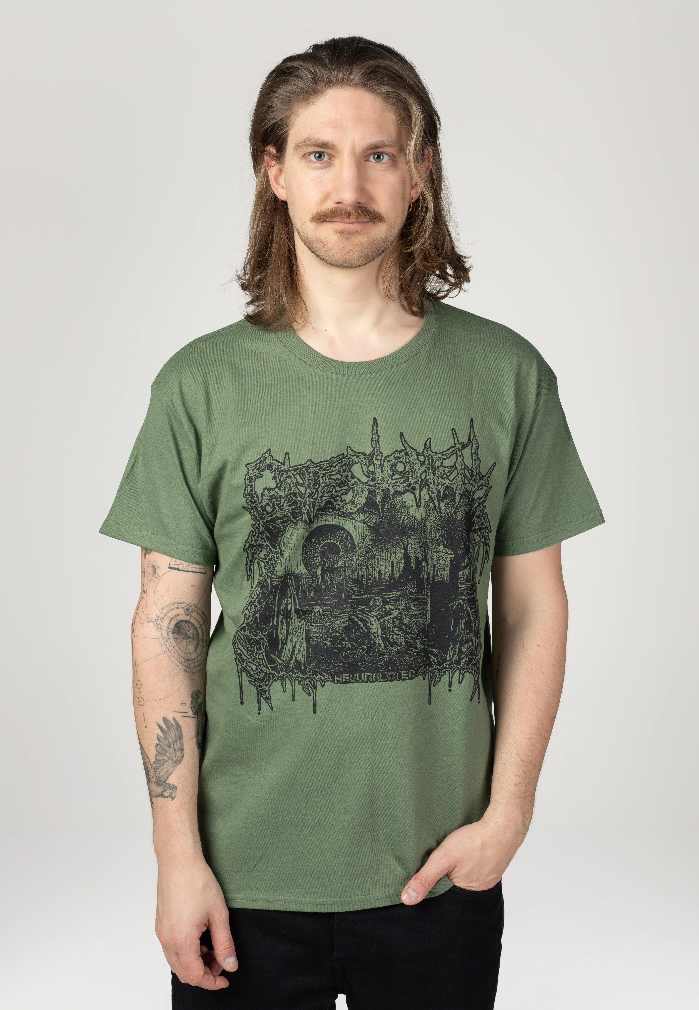 Gates To Hell - Resurrected Military Green - T-Shirt - Image 3