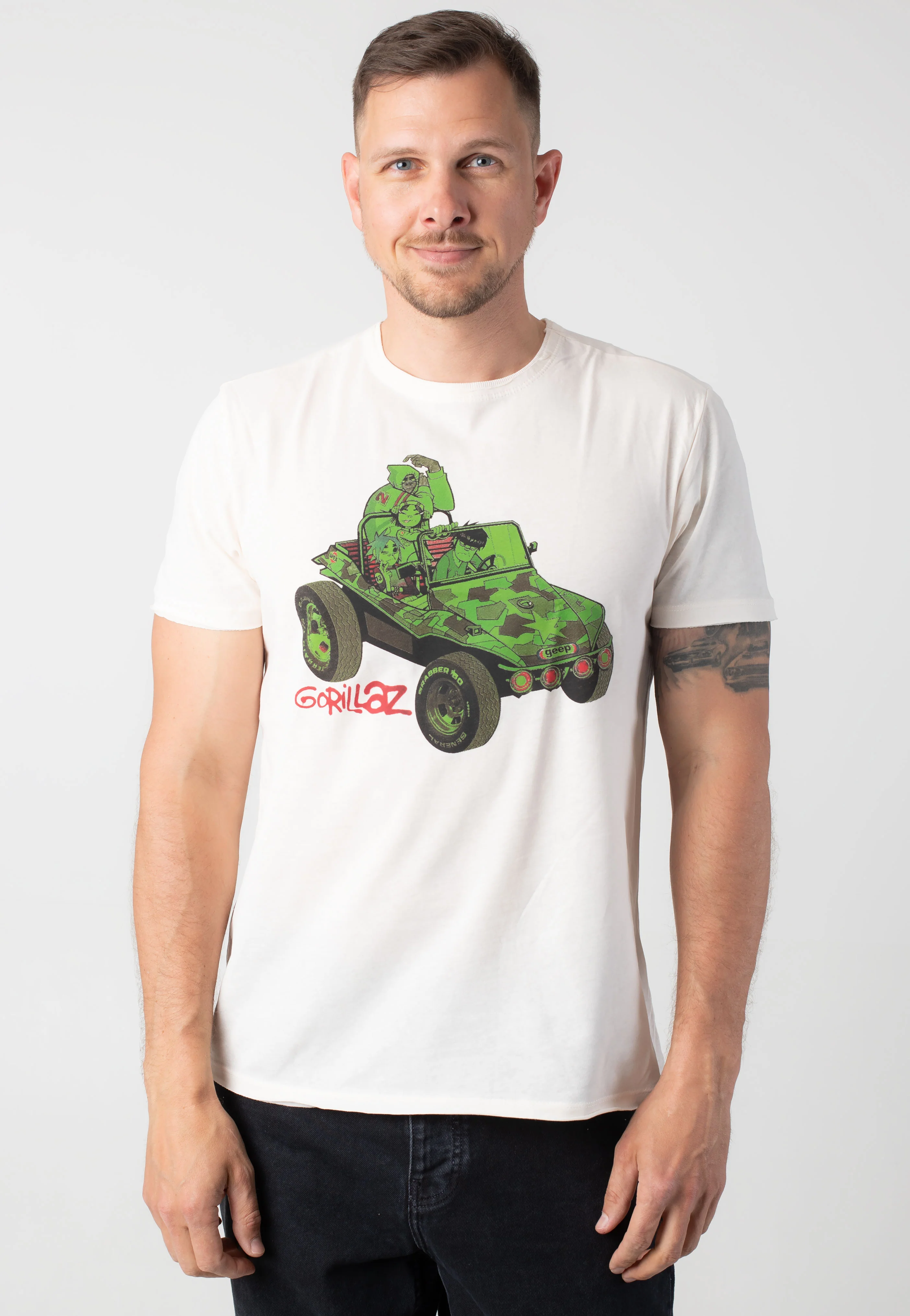 Gorillaz - Jeep White - T-Shirt - Image 3