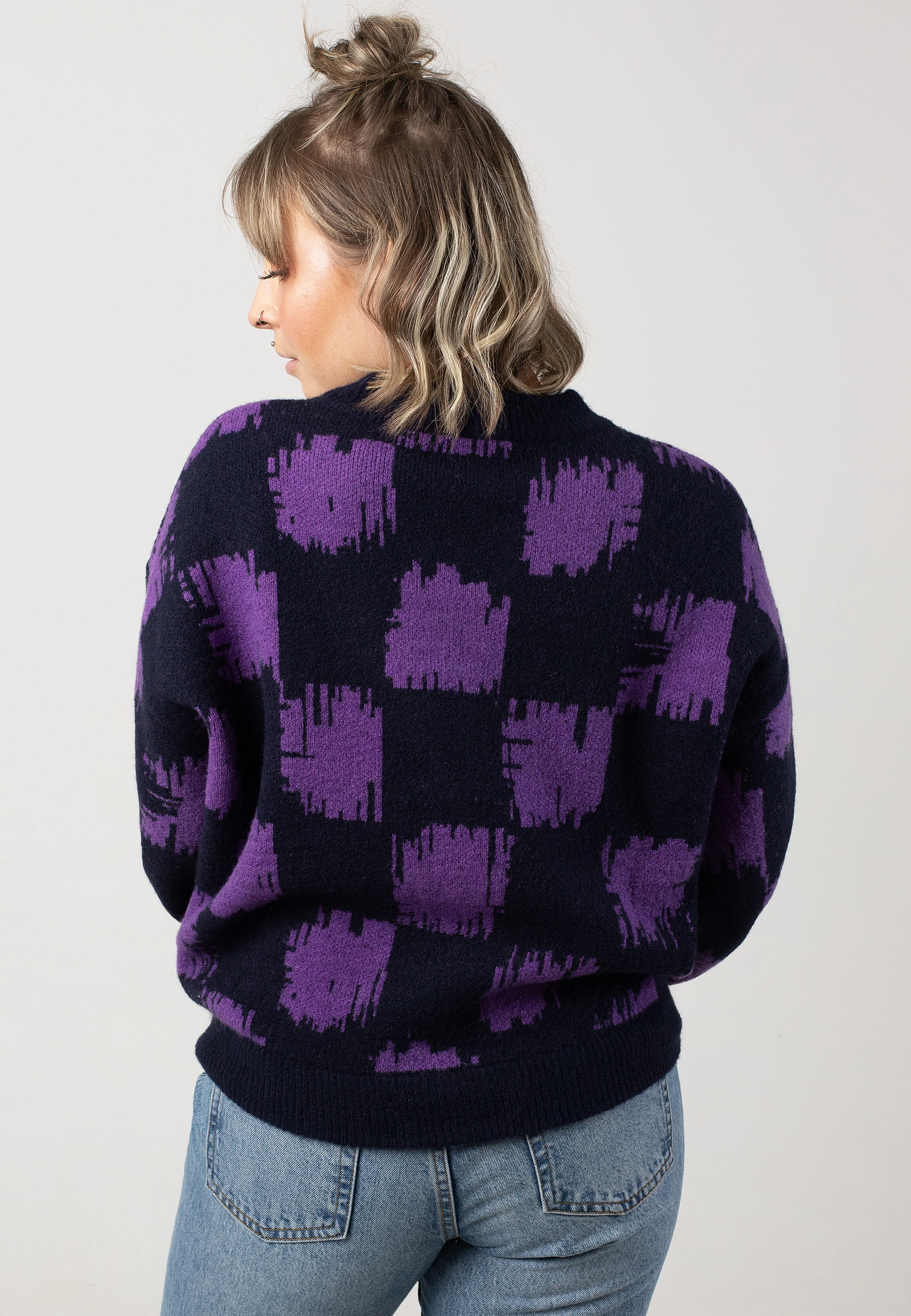 Iriedaily - Boxy Fluff Knit Navy Purple - Pullover - Image 2