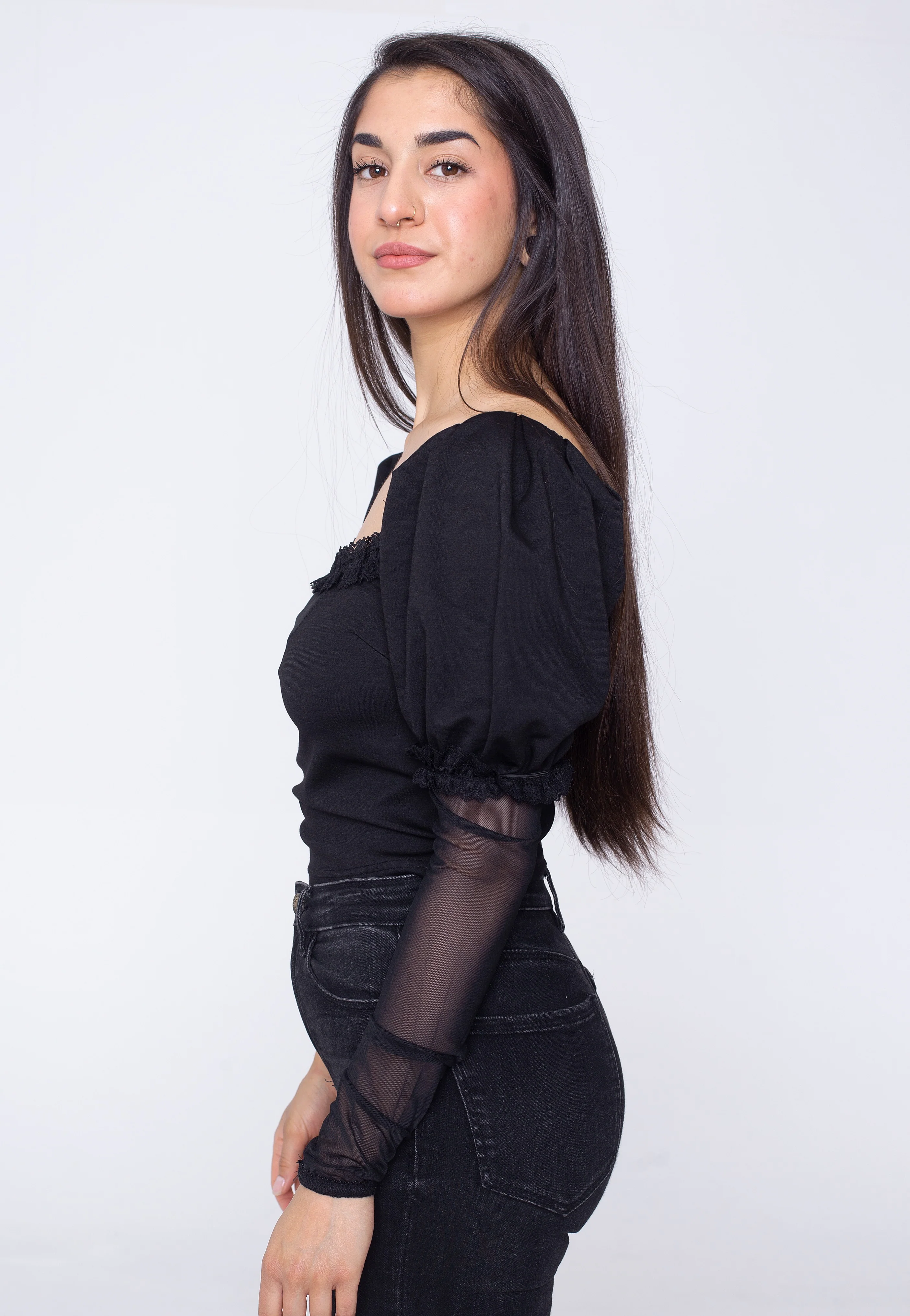 Jawbreaker - Mesh Panels With Lace Black - Top - Image 2