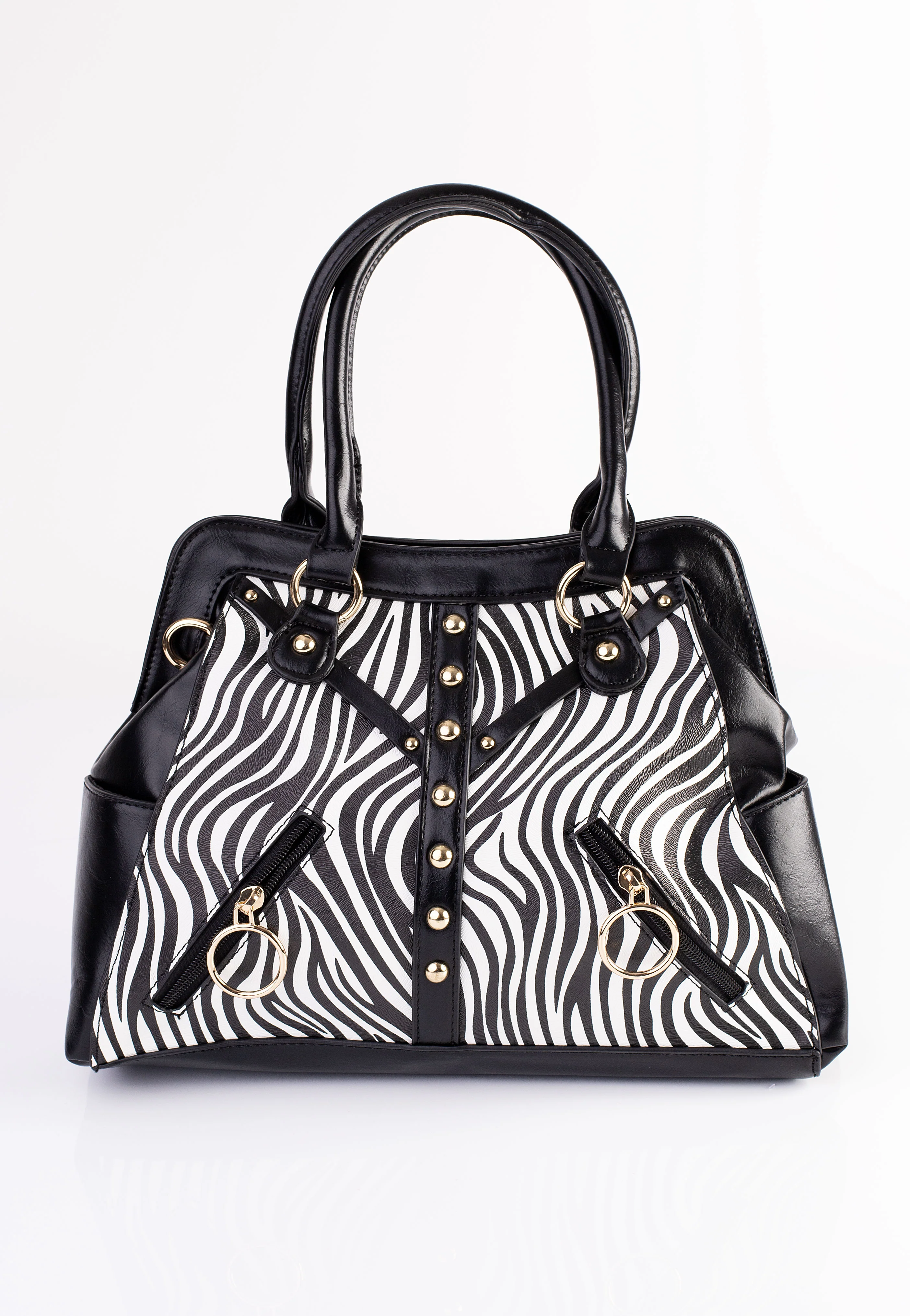 Jawbreaker - Zebra Studded Shoulder Black - Bag - Image 6