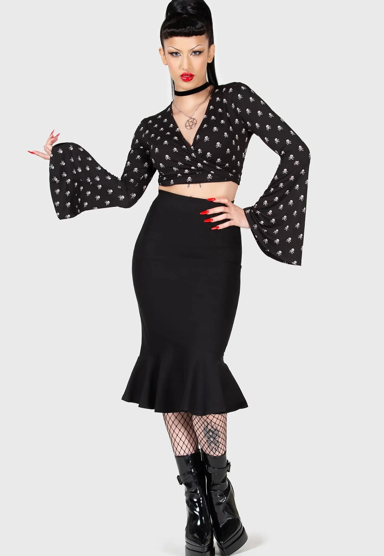 Killstar - Betty's Bash Wrap Black - Top - Image 4