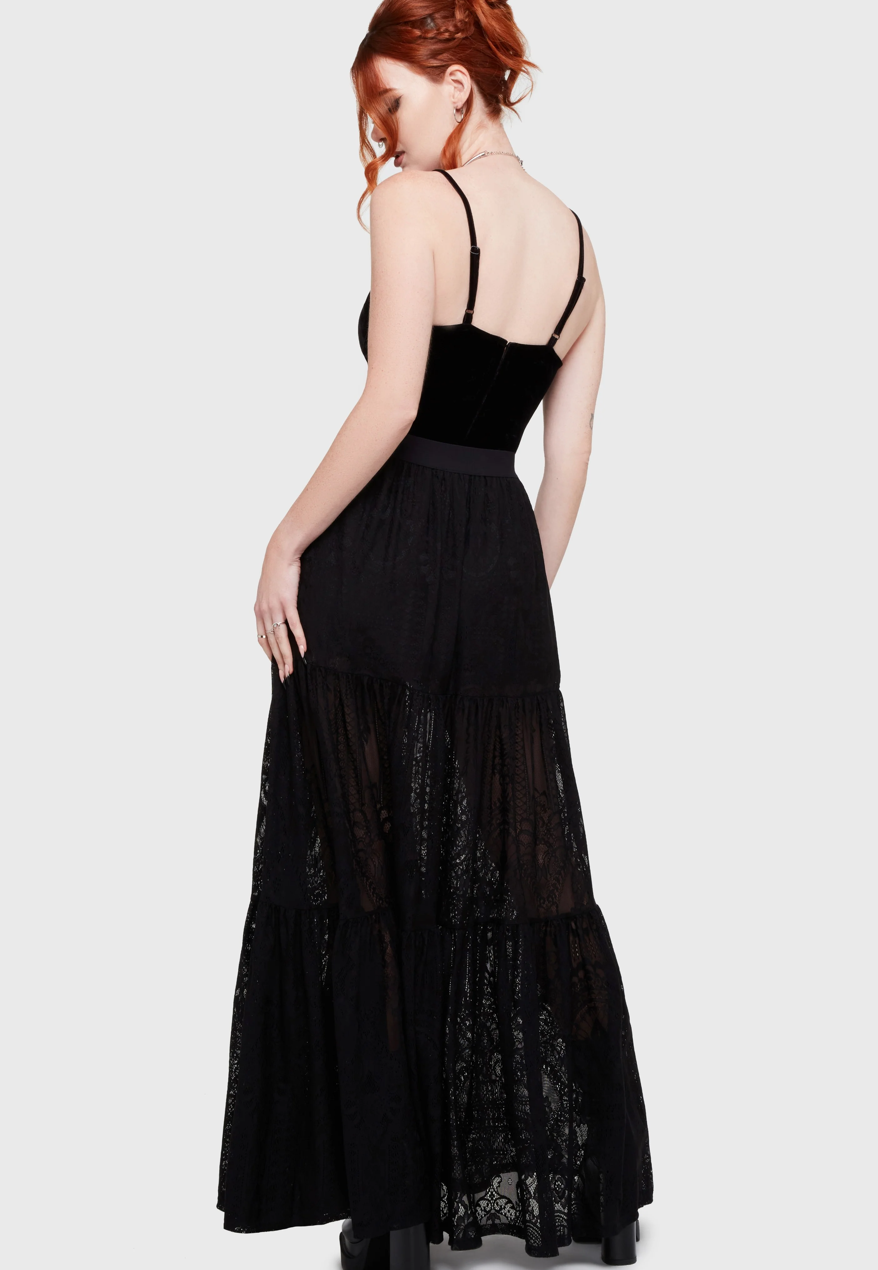 Killstar - Kiss Of Night Maxi Black - Skirt - Image 3
