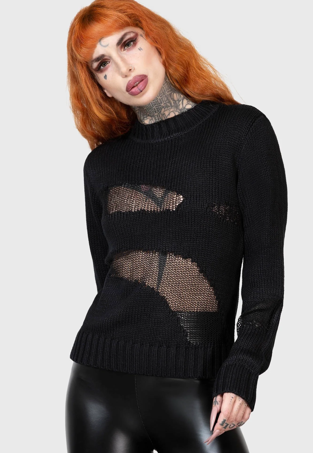 Killstar - Torn Apart Crop Black - Pullover
