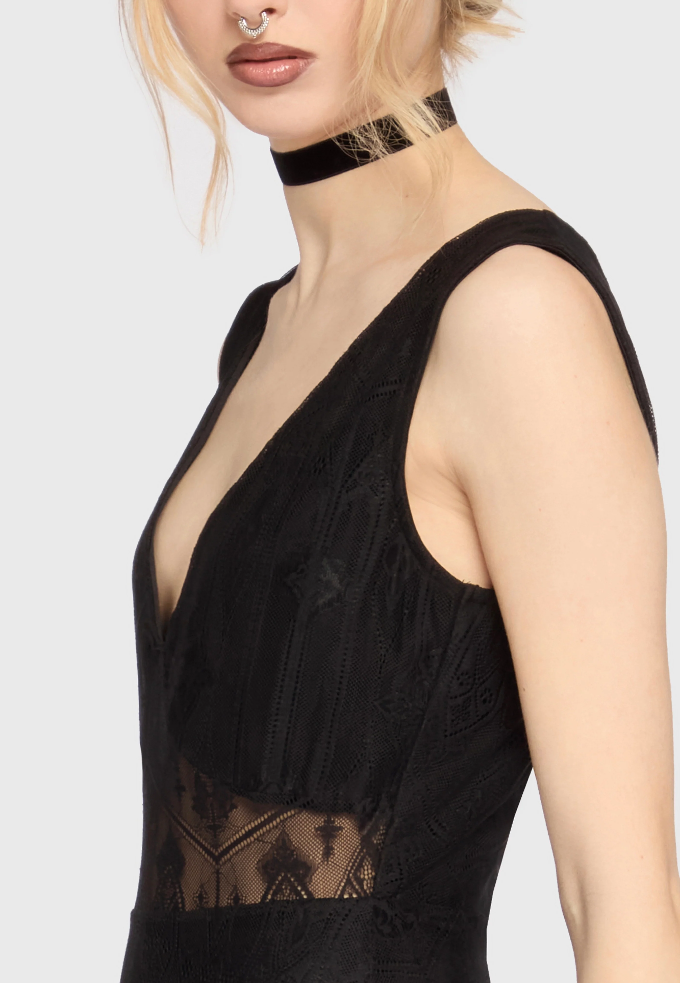 Killstar - Vesper Wraith Midi Black - Dress - Image 3