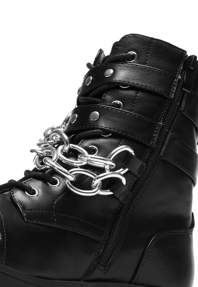 Koi Footwear - Shackled Shadows Heavy Duty Chain Biker Black - Girl Shoes - Image 8