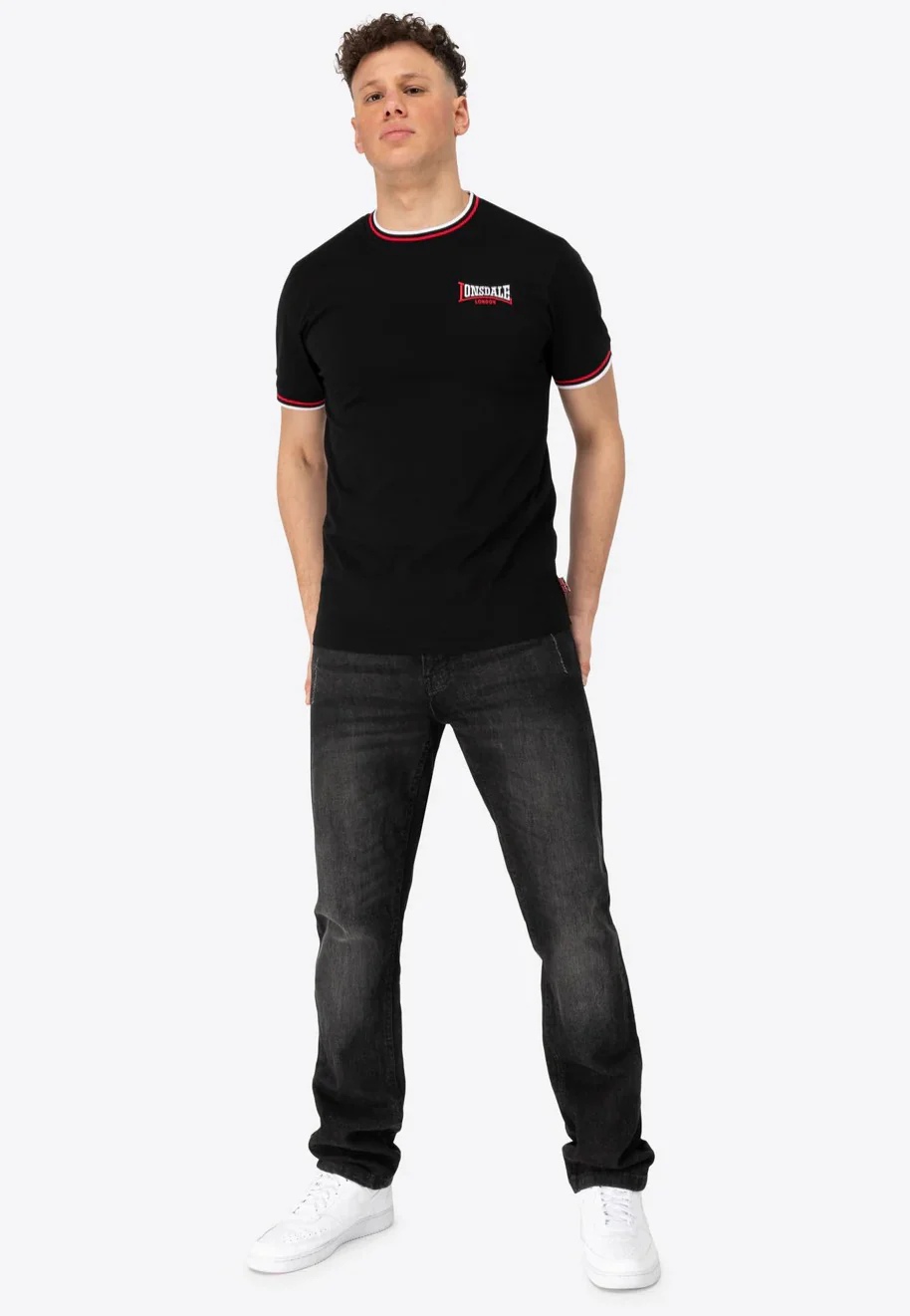 Lonsdale - Quin Black/Red/White - T-Shirt - Image 2