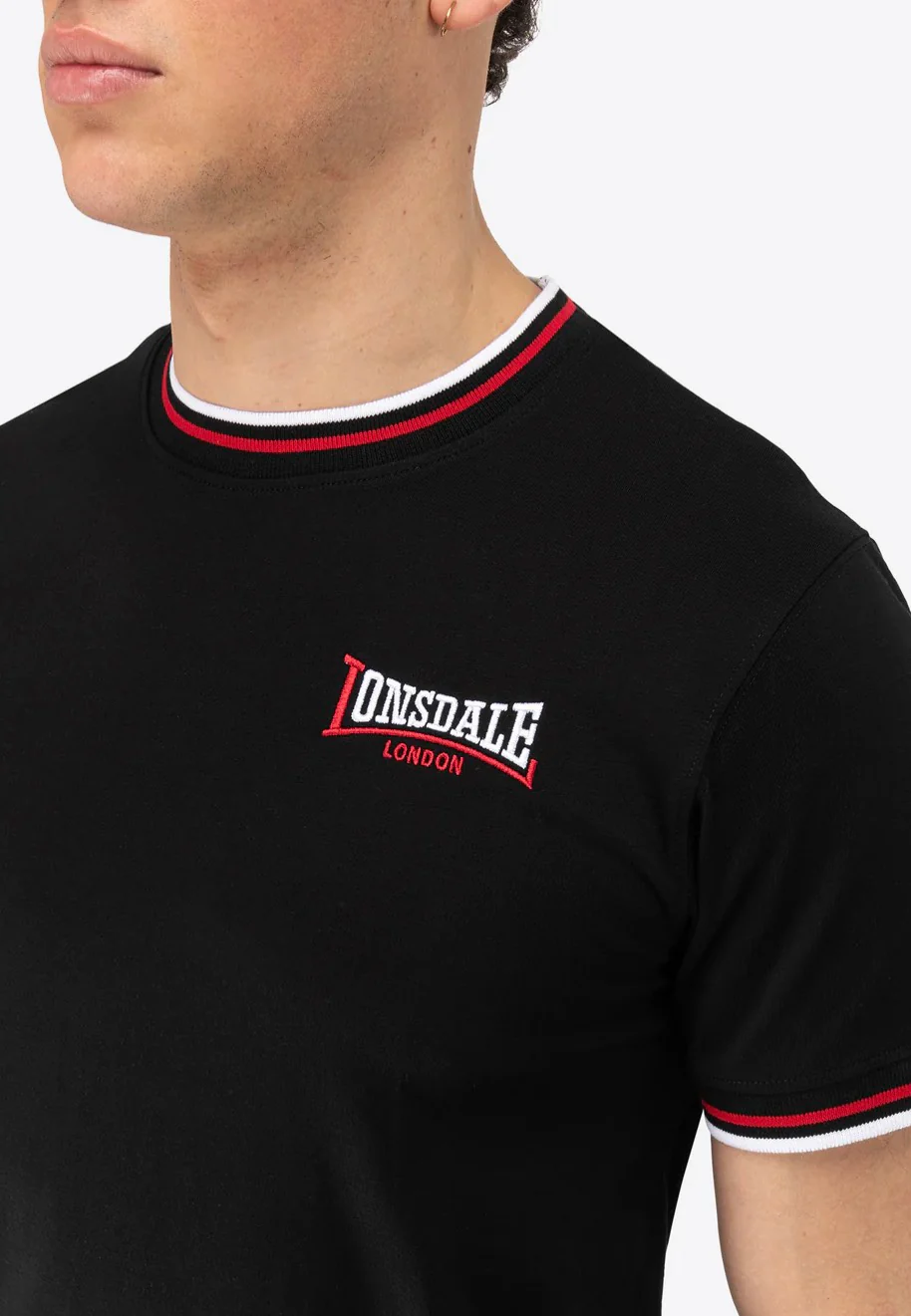 Lonsdale - Quin Black/Red/White - T-Shirt - Image 5