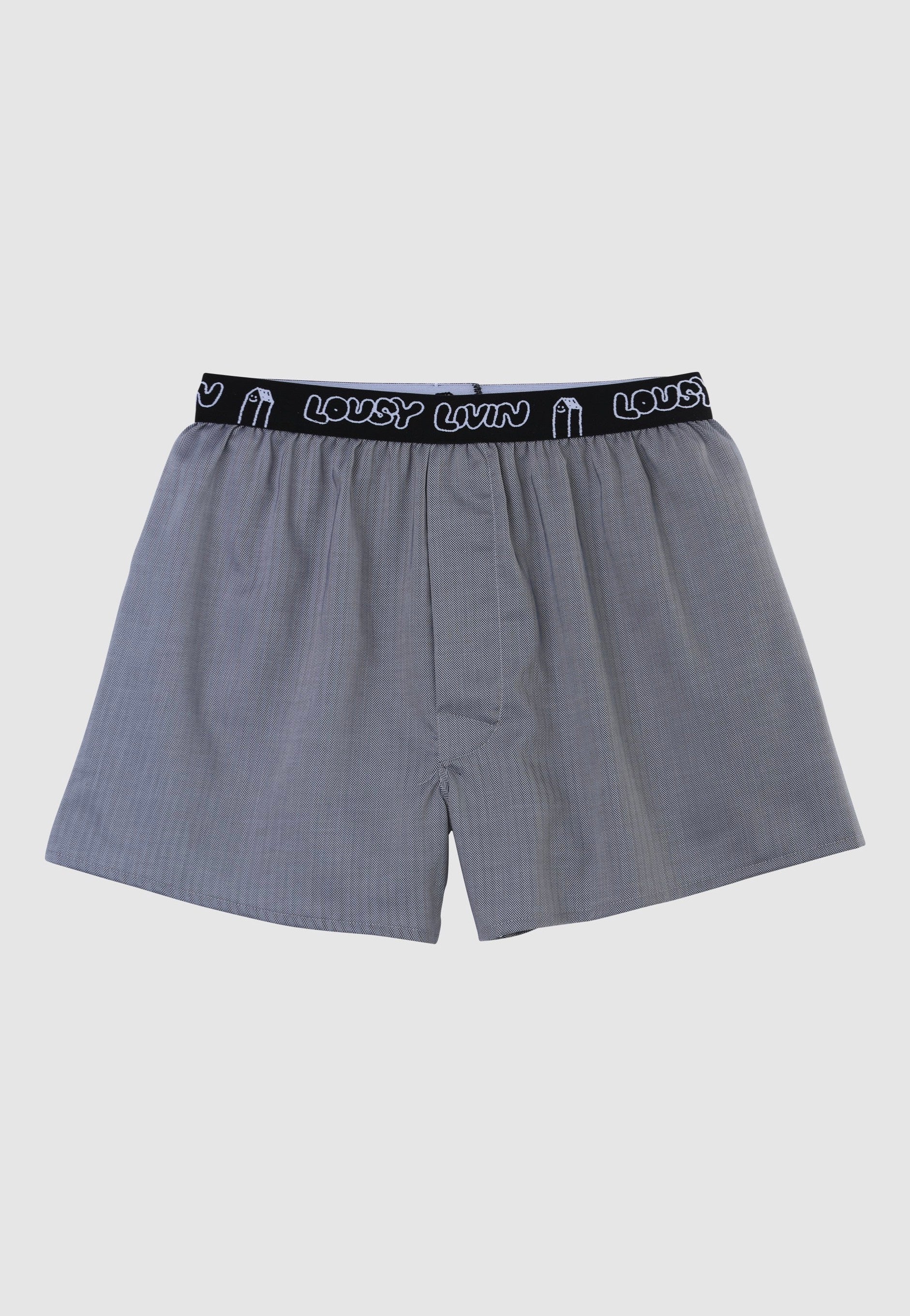 Lousy Livin - Boxerbriefs Pack Of 2 Herringbone Grey/Black - Boxershorts - Image 4