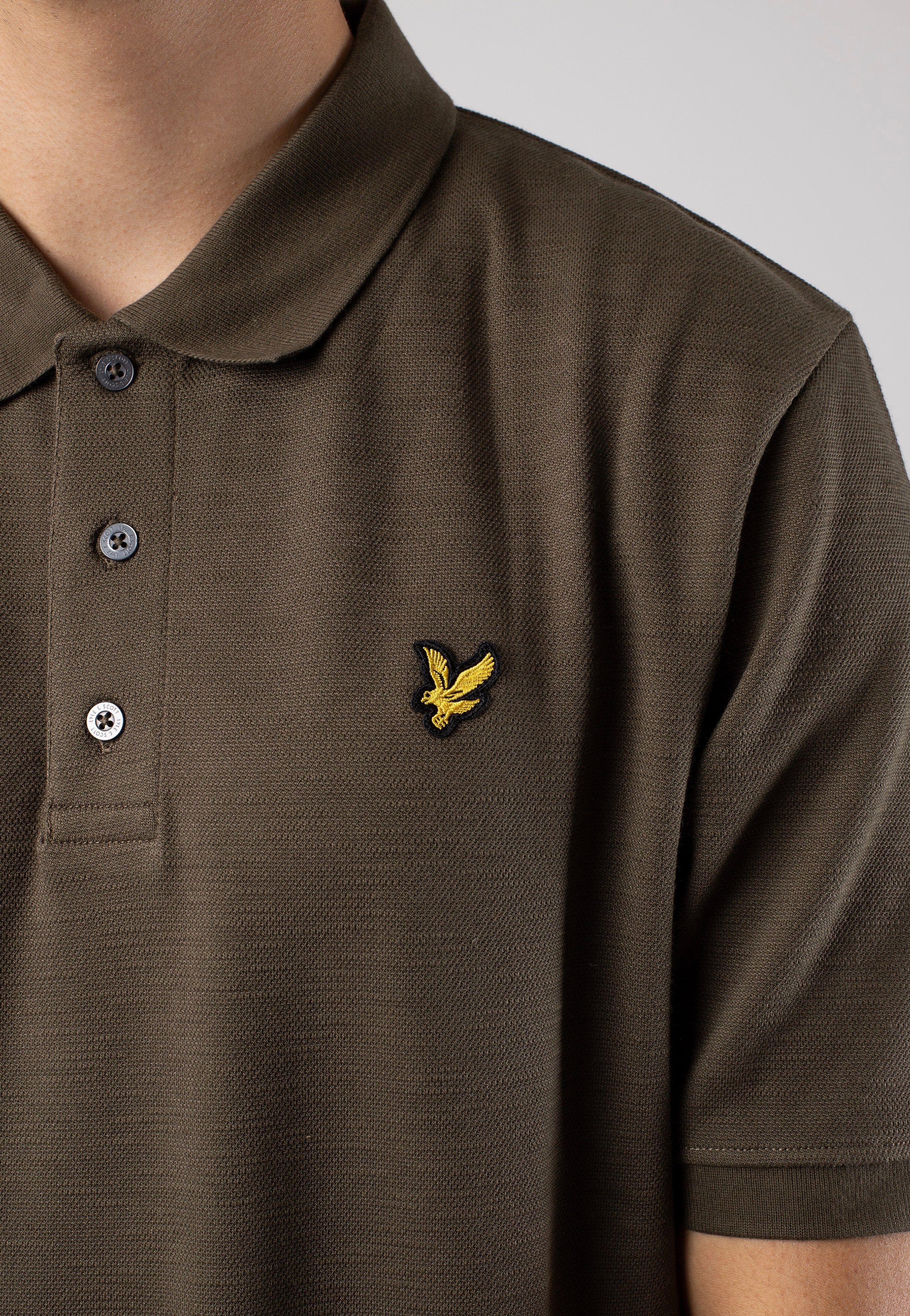 Lyle & Scott - Chunky Slub Olive - Polo - Image 2
