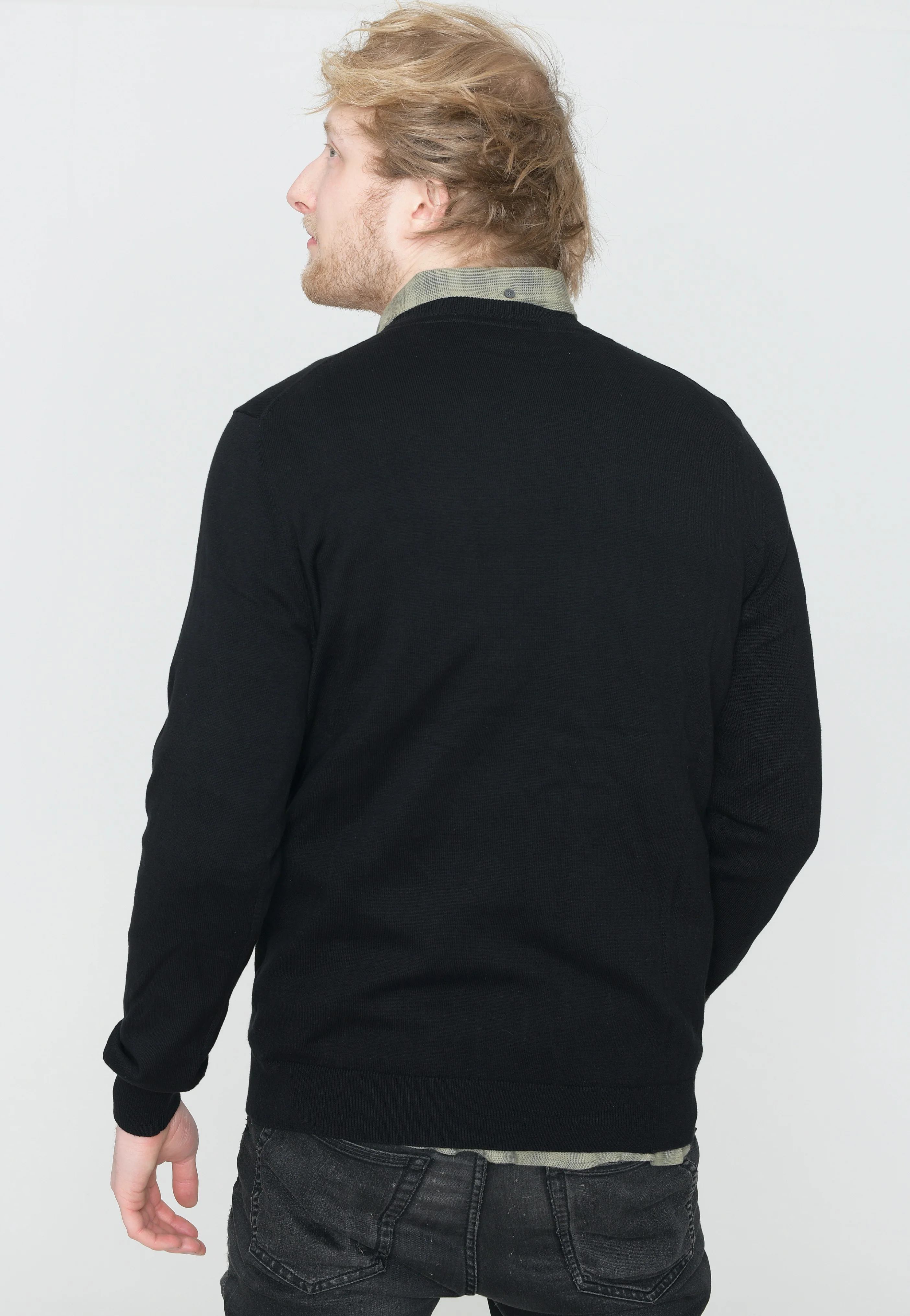 Cotton Crew Neck Jet Black - Pullover - Image 4