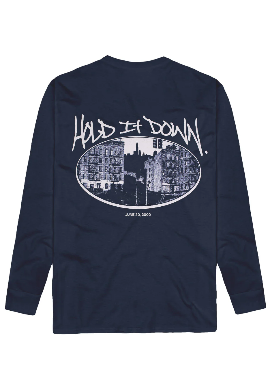 Hold It Down Logo 25 Years Anniversary Navy - Longsleeve - Image 2