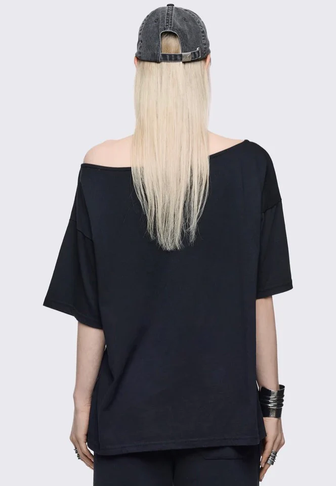 Minga London - Crown of Swords Off Shoulder Black - T-Shirt - Image 4