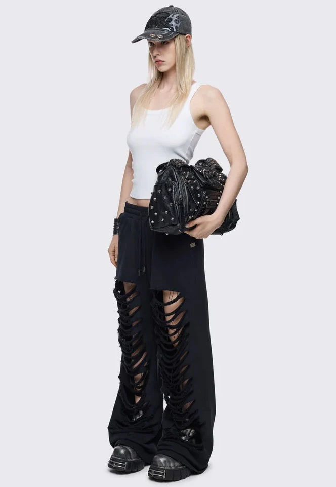Minga London - Shred Sweatpants Black - Sweat Pants - Image 4
