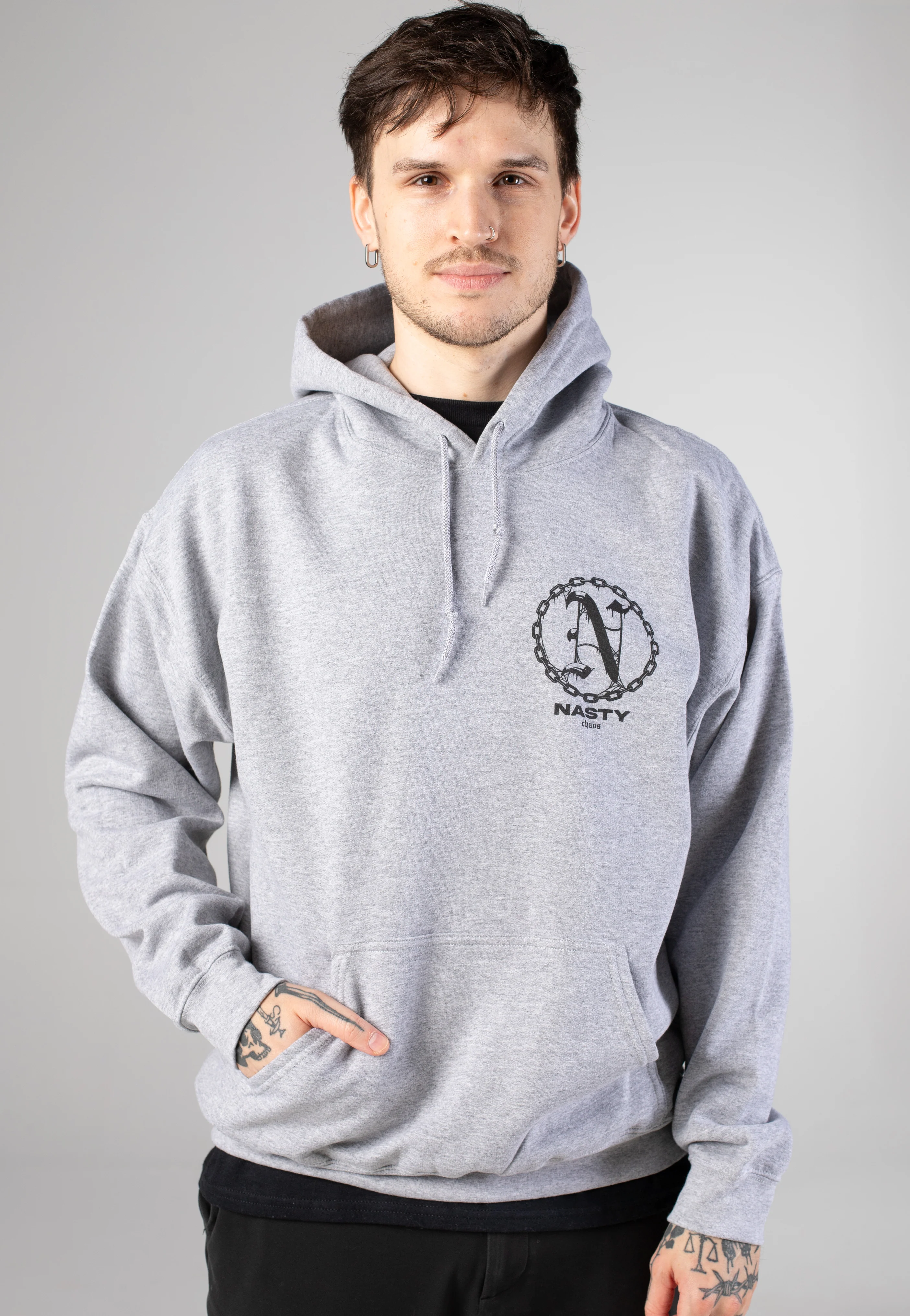 Nasty - Skull Chaos Sportsgrey - Hoodie - Image 3