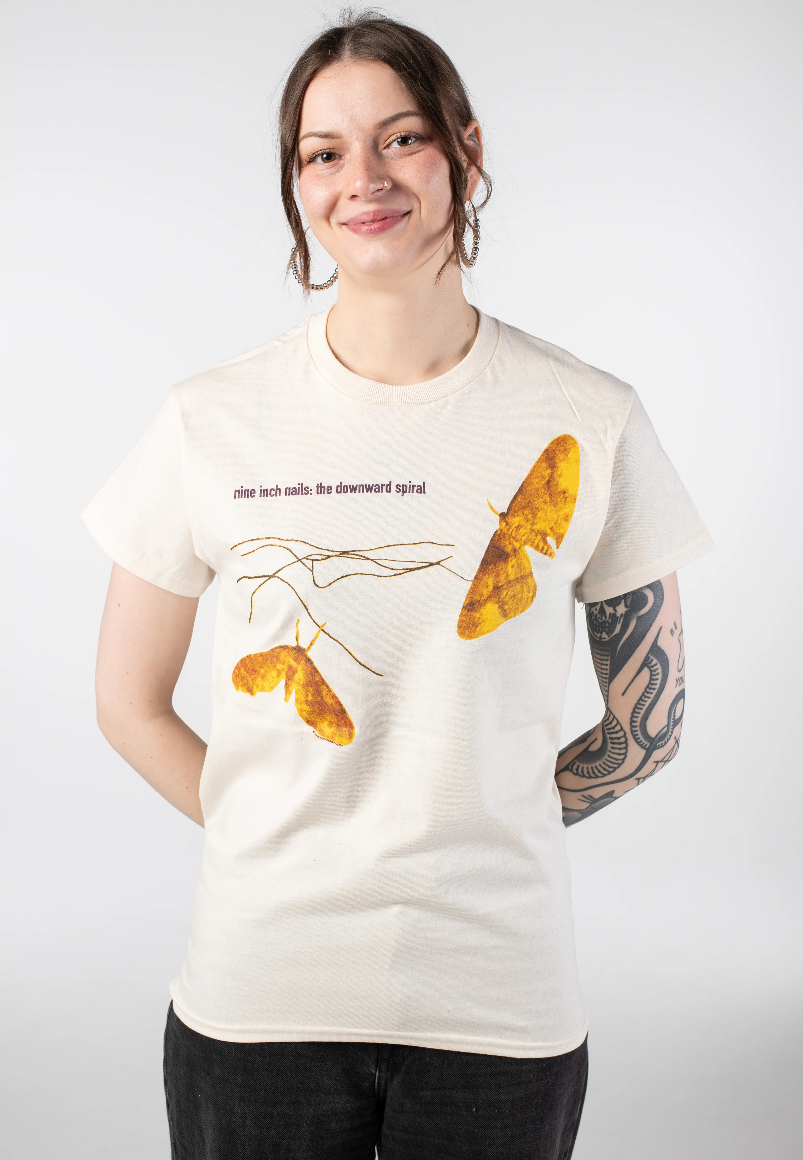 Nine Inch Nails - The Downward Spiral Moth Sand - T-Shirt - Image 5