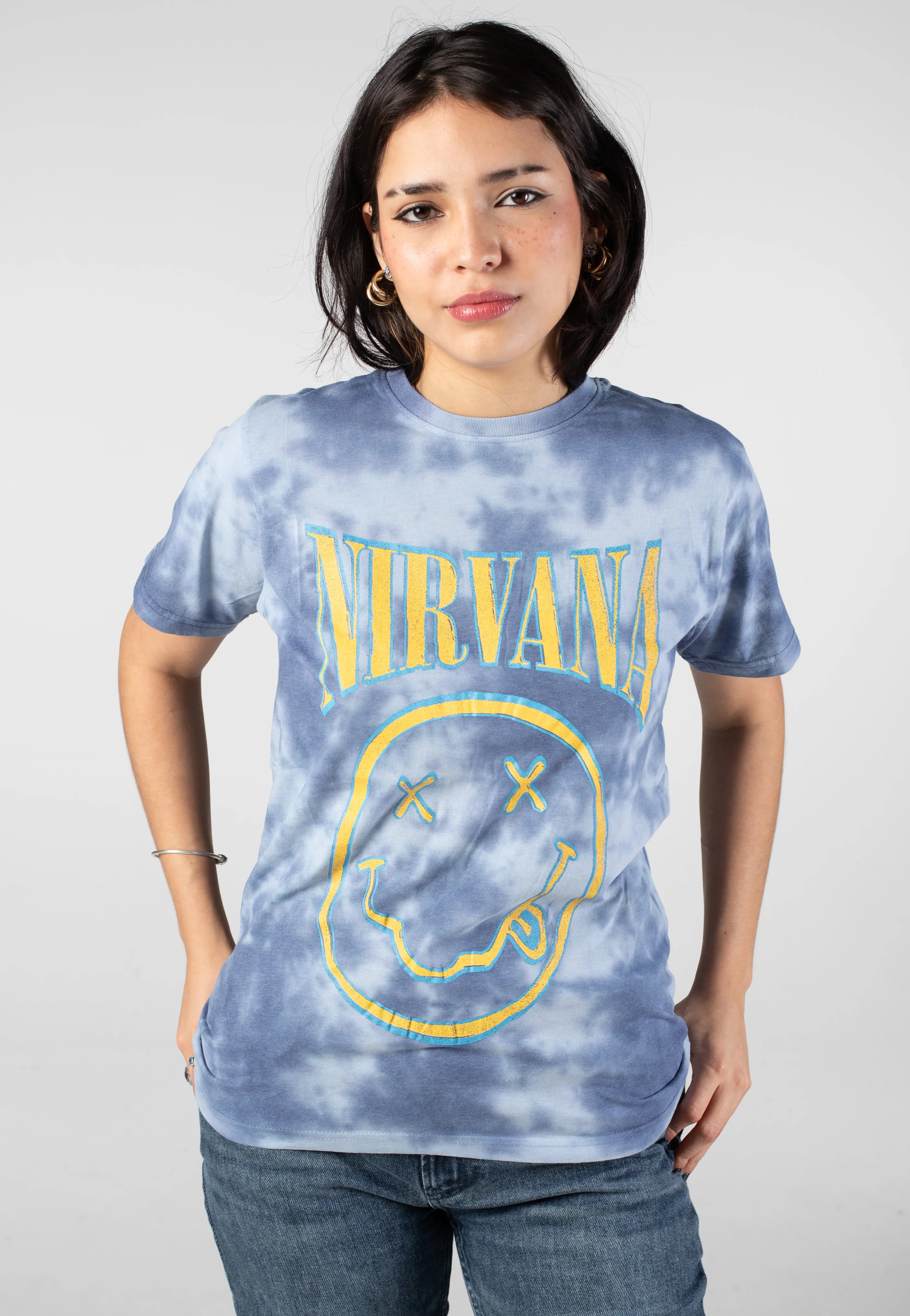 Nirvana - Happy Face Blue Stroke - T-Shirt - Image 5