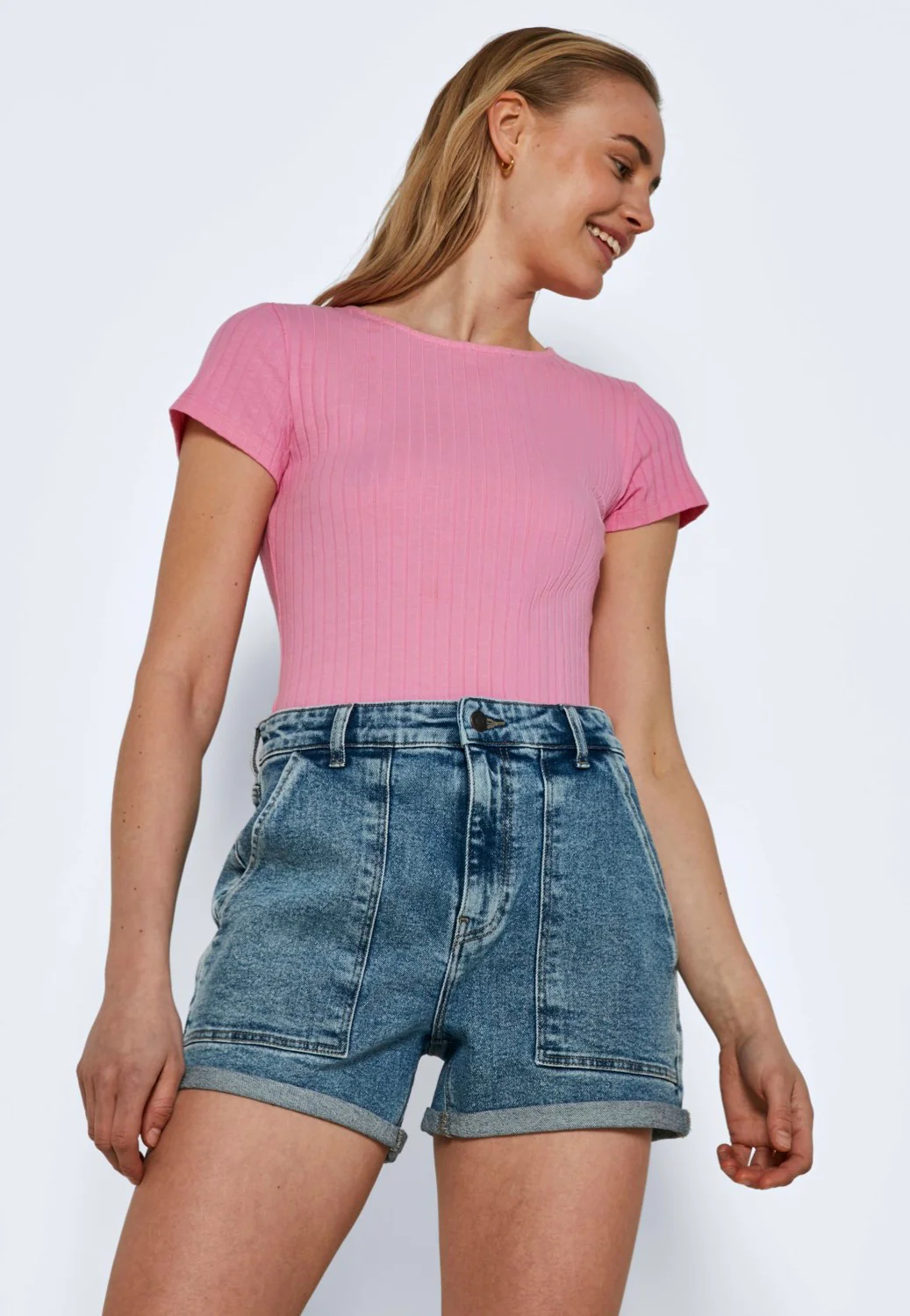 Noisy May - Be Katy Slim Light Blue Denim - Shorts - Image 2