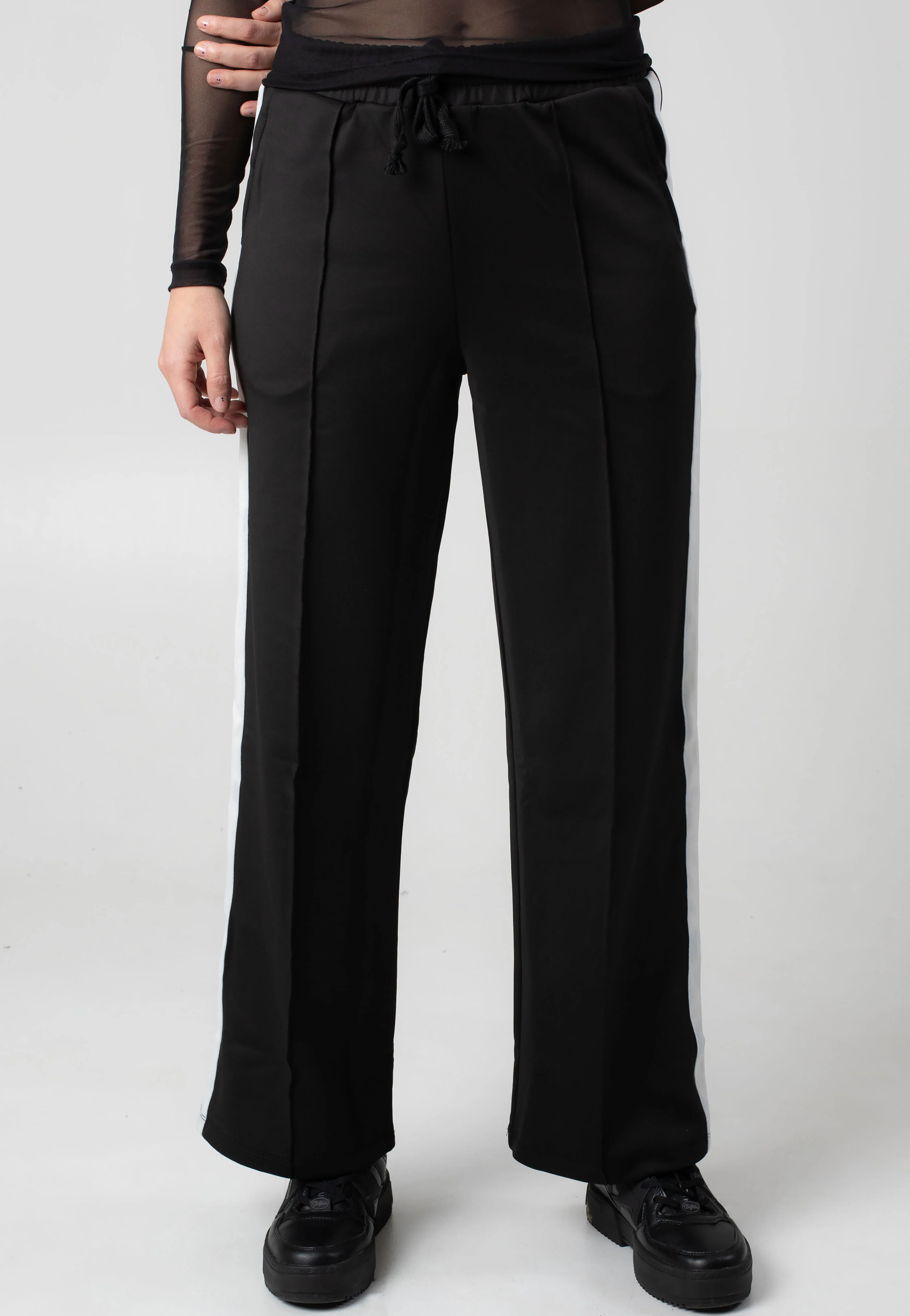 Noisy May - Jenna Sporty Track Black White - Sweat Pants - Image 3