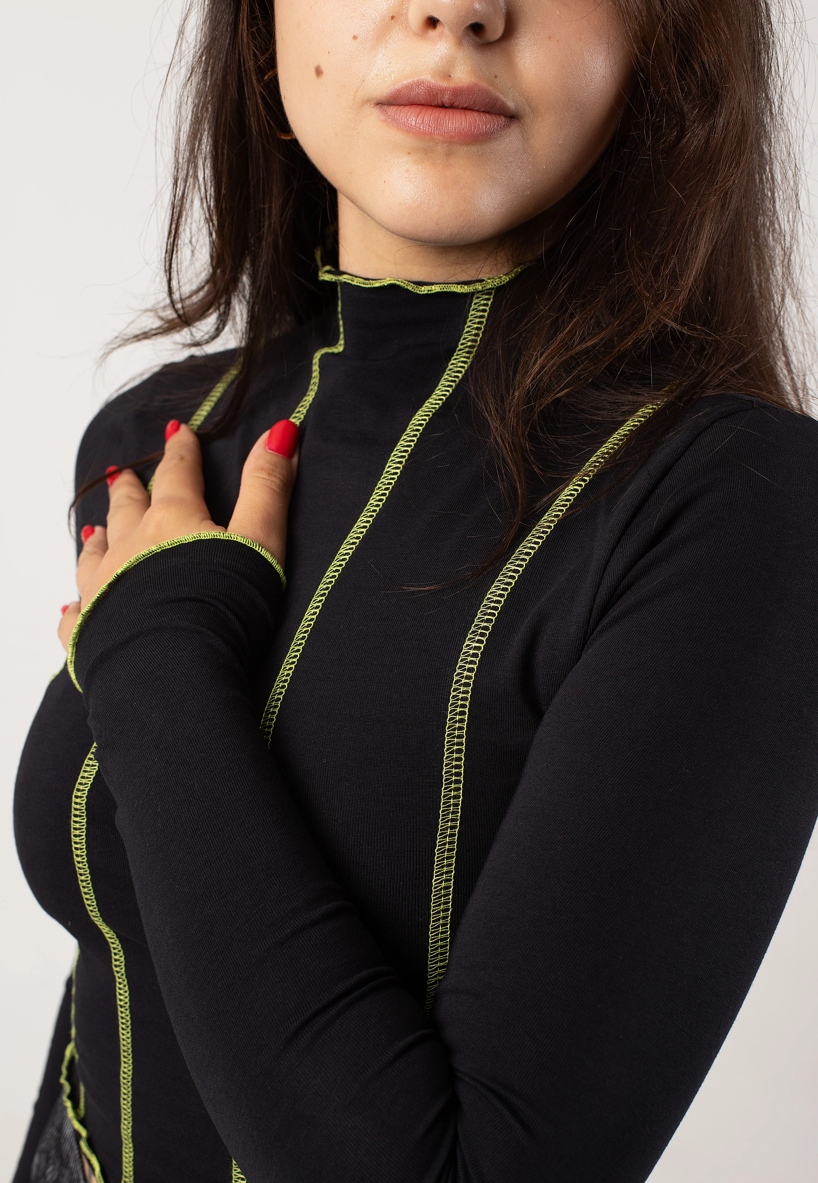 Noisy May - Kerry Highneck Stitch Black - Top - Image 2