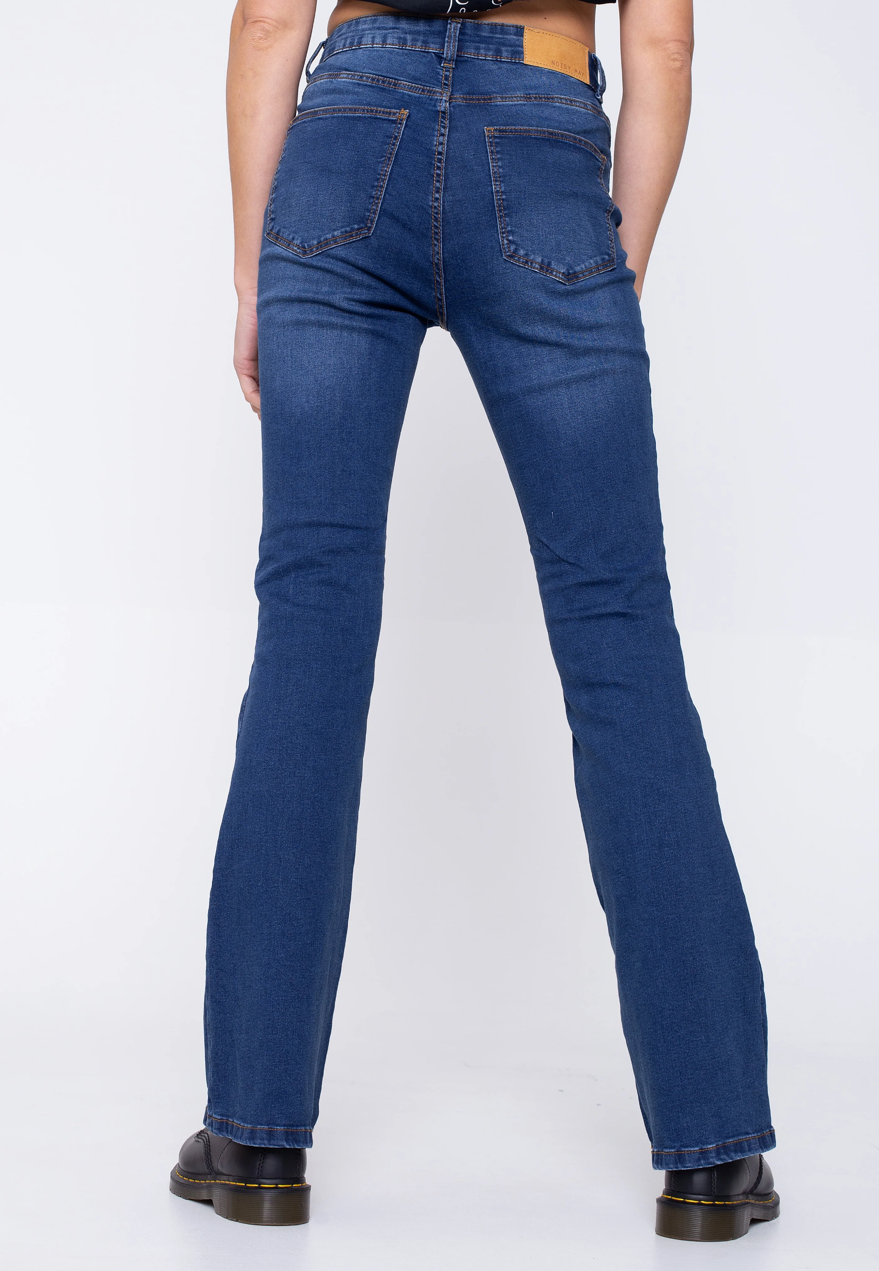 Noisy May - Sallie Flare Medium Blue Denim - Jeans - Image 3