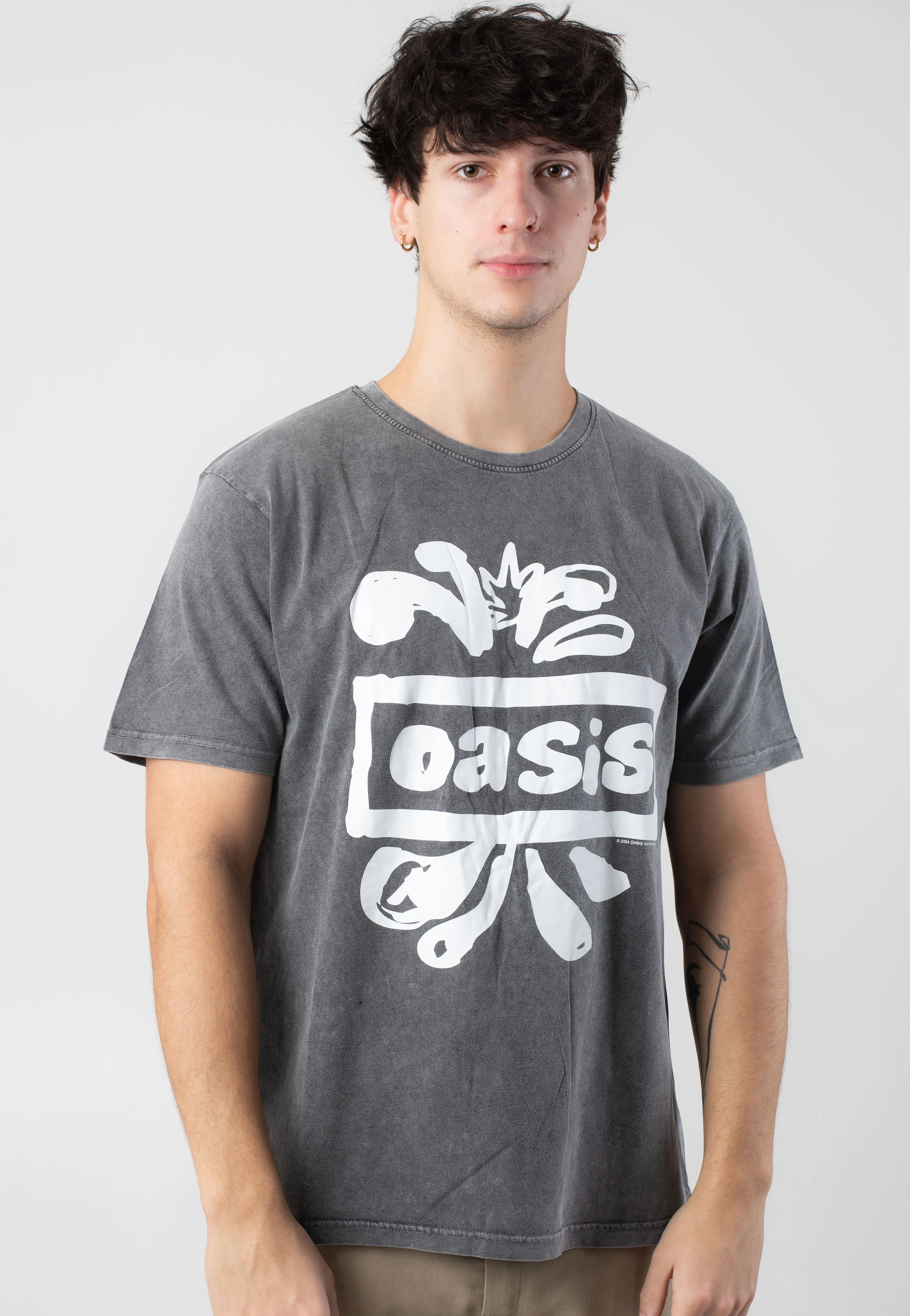 Oasis - Logo Splat Stone Washed - T-Shirt - Image 2