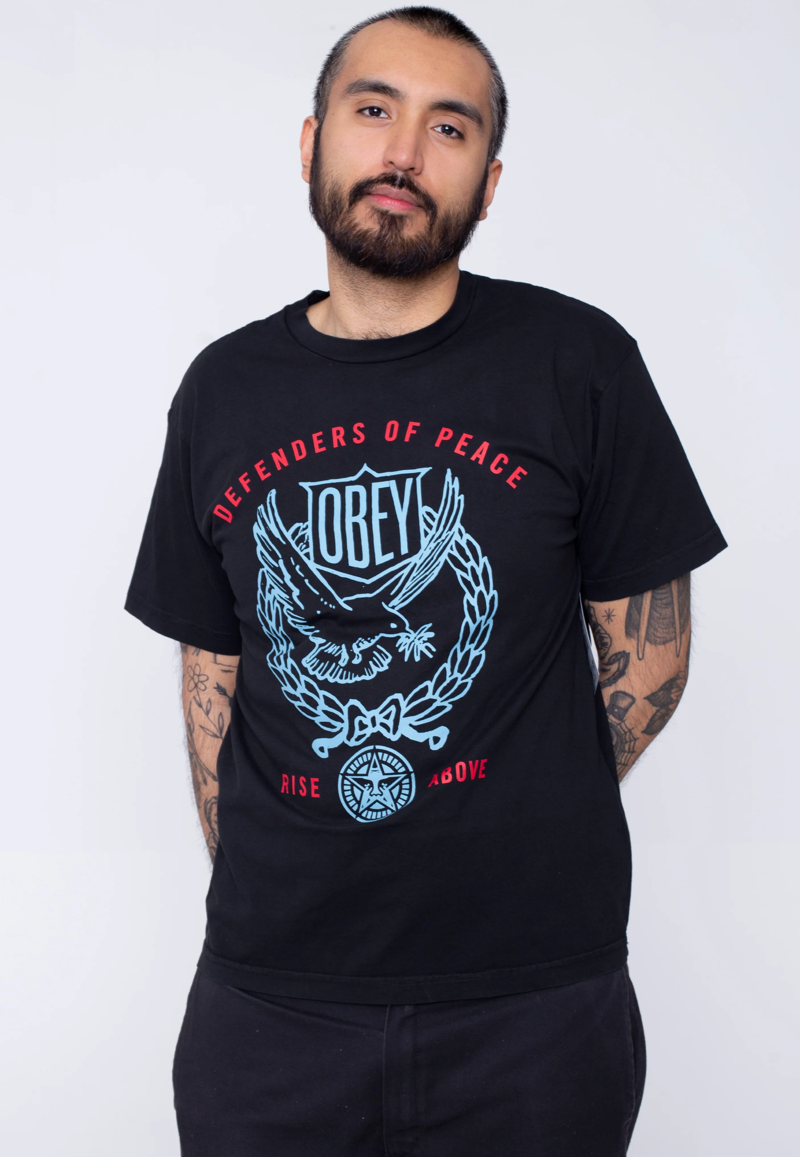 Obey - Defenders Of Peace Dove Pigment Faded Black - T-Shirt