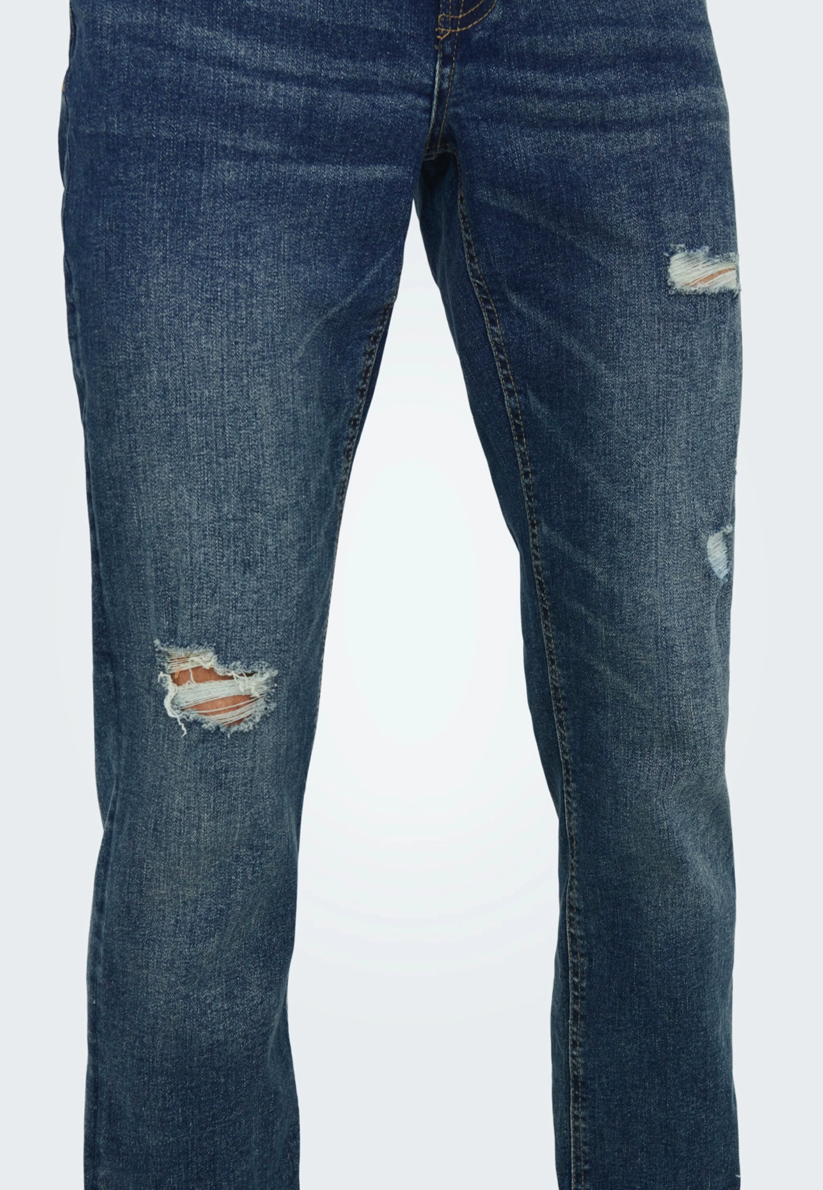 Only & Sons - Loom Slim Damage Blue Denim - Jeans - Image 2