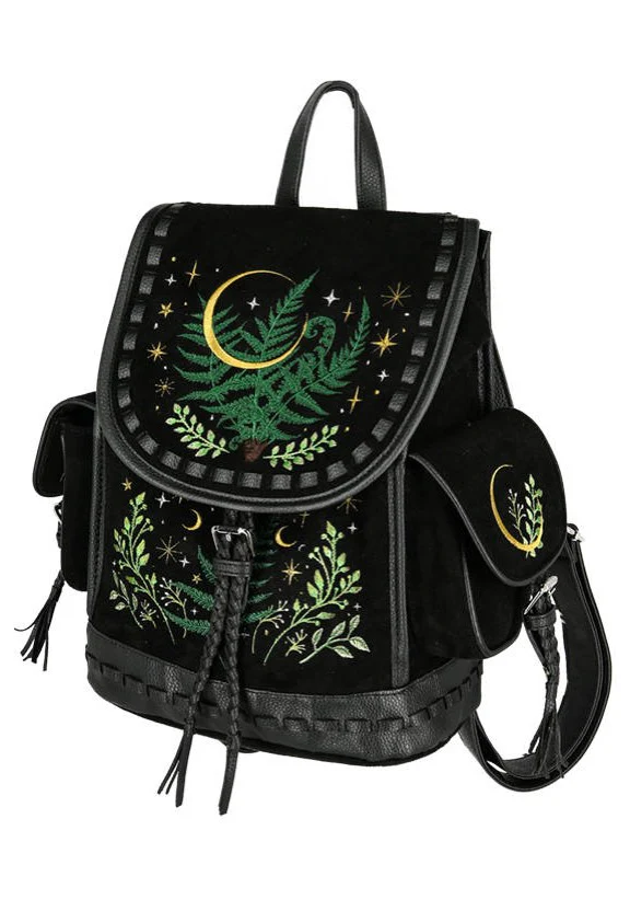 Restyle - Herbal With Fern And Crescent Black - Backpack - Image 2