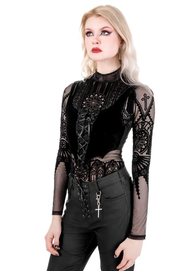 Restyle - Mortem Lace Up Black - Pants - Image 12